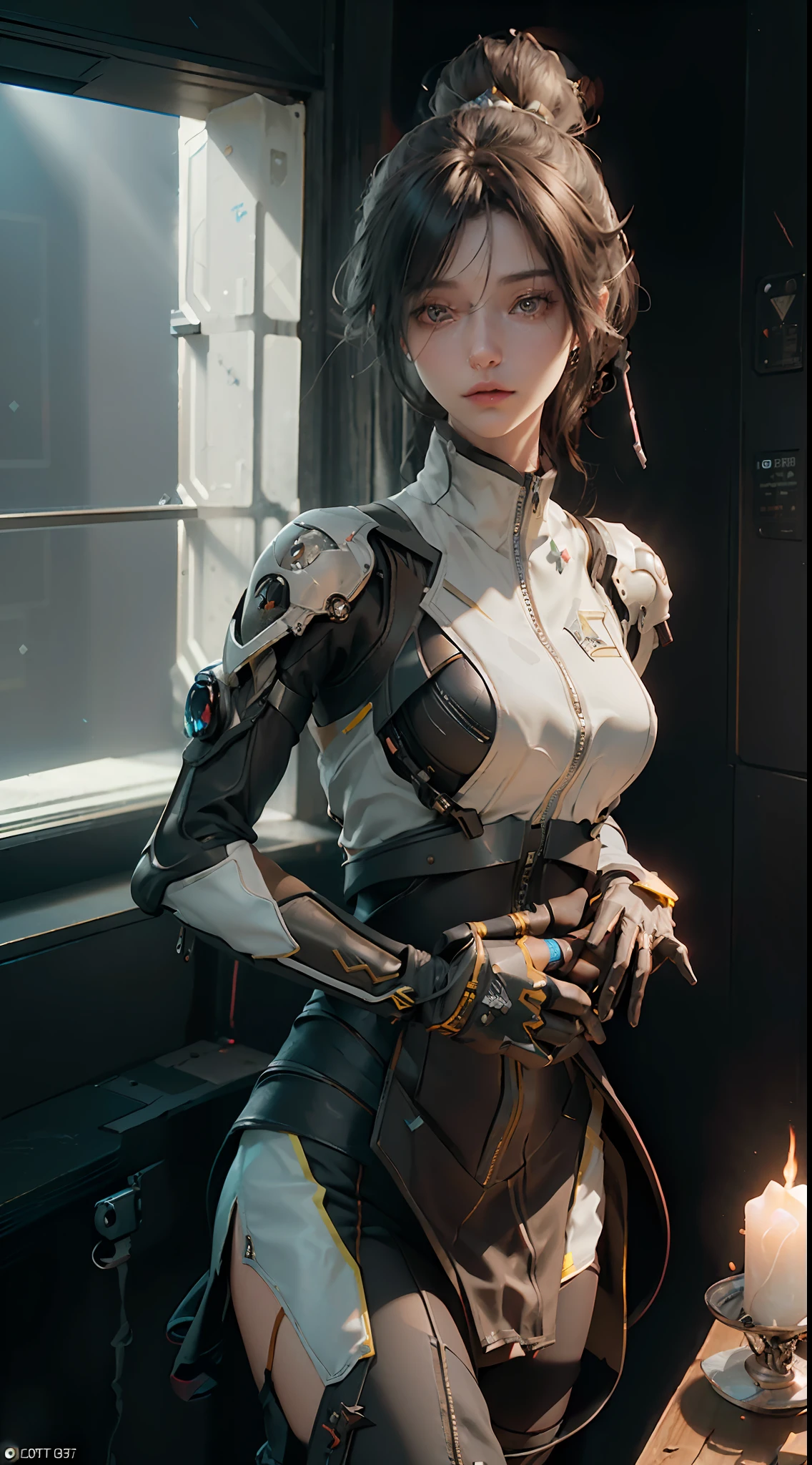 ((Best quality)), ((masterpiece)), (detailed:1.4), 3D, an image of a beautiful cyberpunk female,HDR (High Dynamic Range),Ray Tracing,NVIDIA RTX,Super-Resolution,Unreal 5,Subsurface scattering,PBR Texturing,Post-processing,Anisotropic Filtering,Depth-of-field,Maximum clarity and sharpness,Multi-layered textures,Albedo and Specular maps,Surface shading,Accurate simulation of light-material interaction,Perfect proportions,Octane Render,Two-tone lighting,Wide aperture,Low ISO,White balance,Rule of thirds,8K RAW,