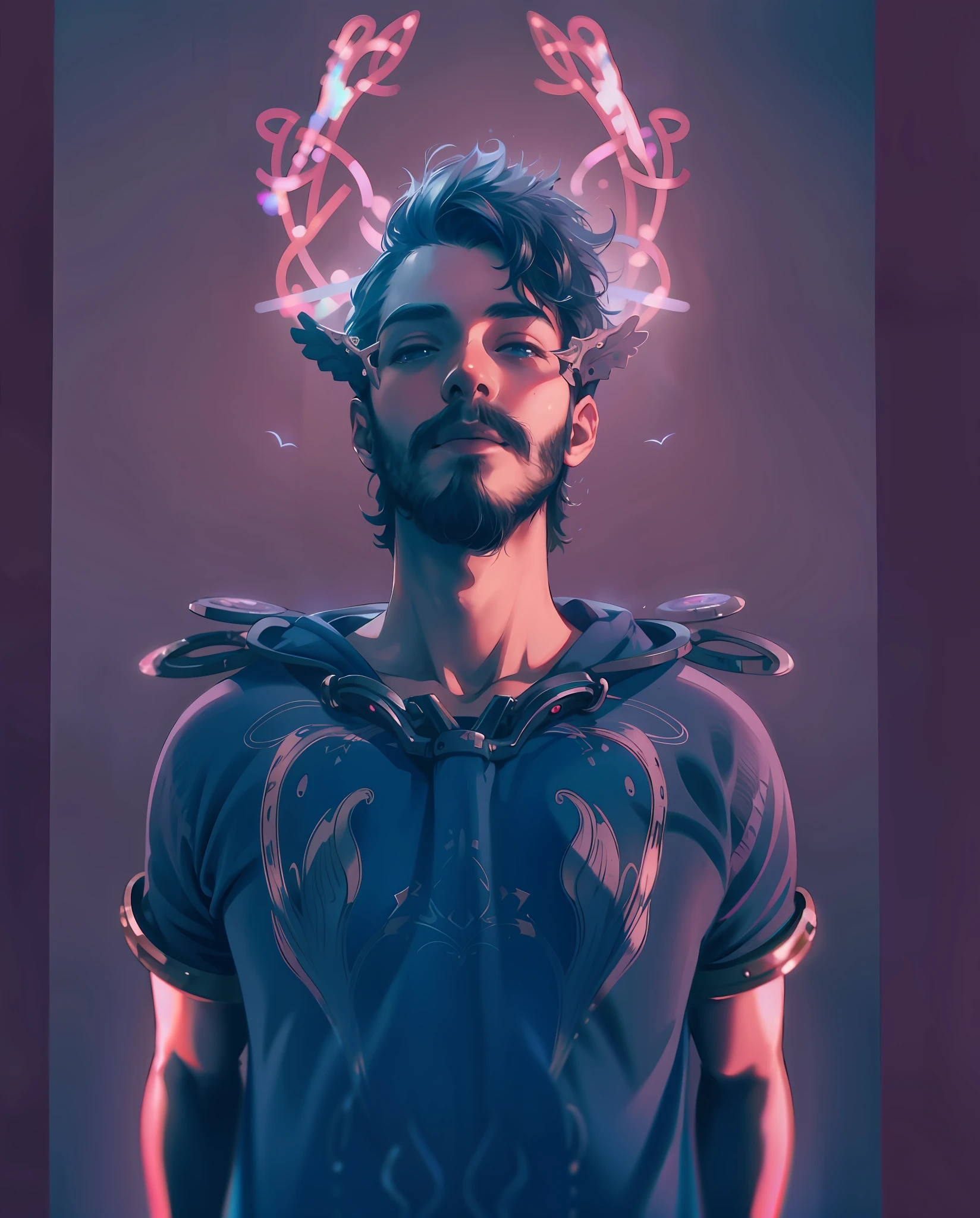 absurd resolution, high resolution, (masterpiece: 1.4), ultra-detailed, 1boy, from above, space, floating, fantasy, Disney, outer space in the background, different poses.