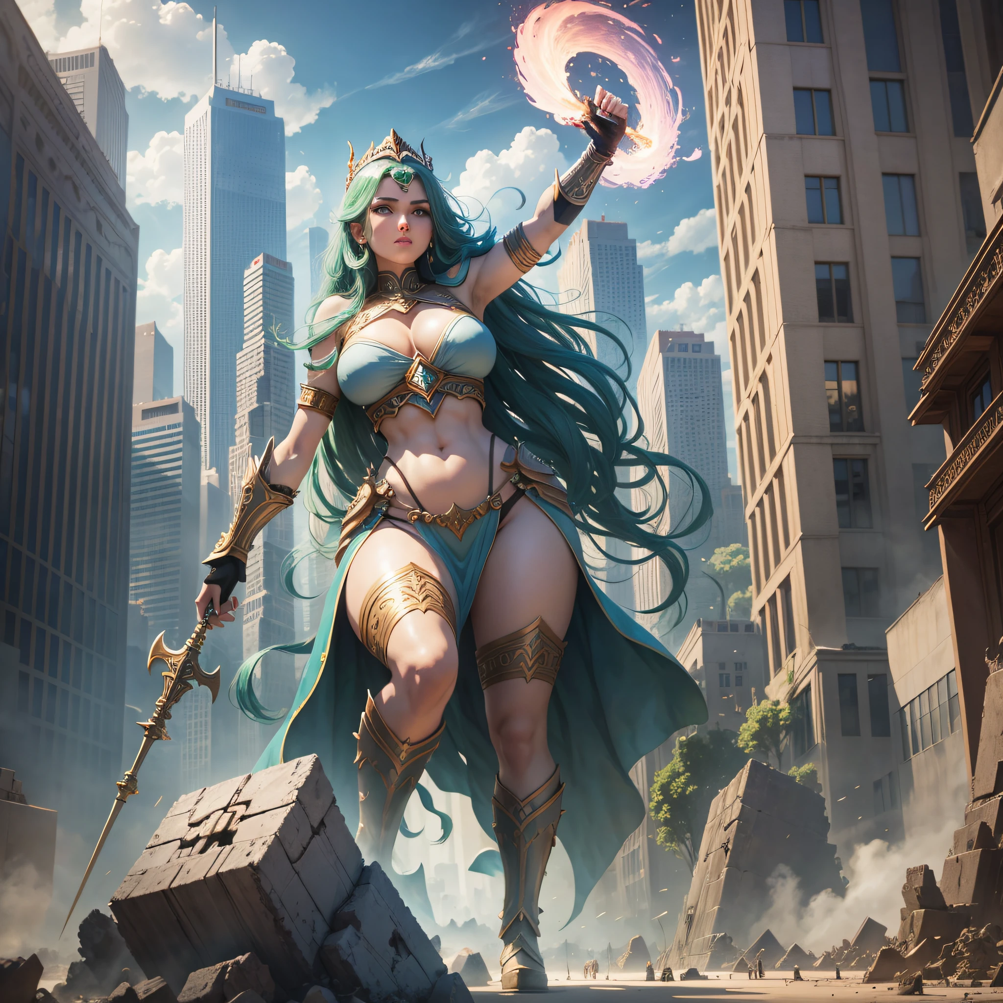 Giant beautiful female conquers and destroys a tiny city --auto --s2