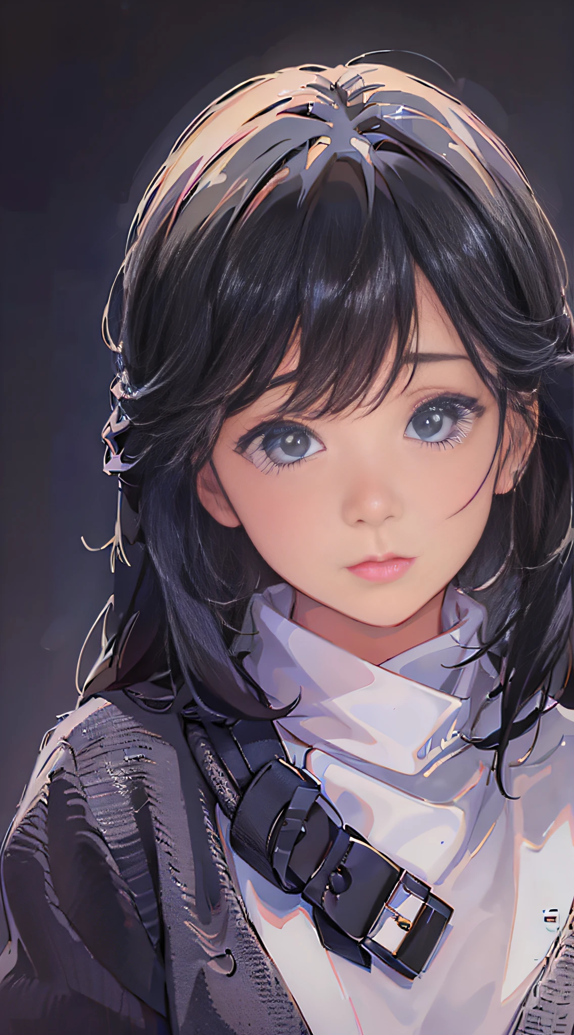 (masterpiece, realistic, ultra high res, high quality:1.2),
1girl, (young),(no make-up), black hair,
in white knit sweater ,
portrait, old photo, 80s style , dynamic pose, studio,
((akinanakamori))