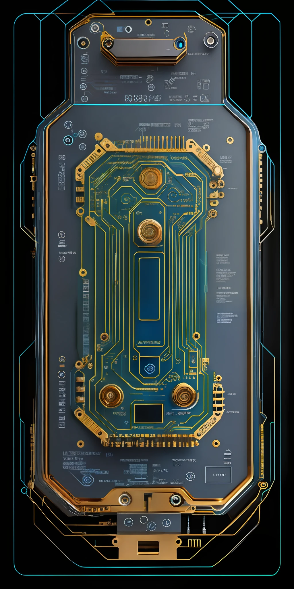 CHV3SMacro, OldJourney, classicnegative, Internal electronic circuit of a futuristic smartphone, quantum circuit, spread throughout the interior of the screen, trend in artstation, a macro photography, focus stacking, 4k desktop background, Professional, masterpiece, commissioned.
