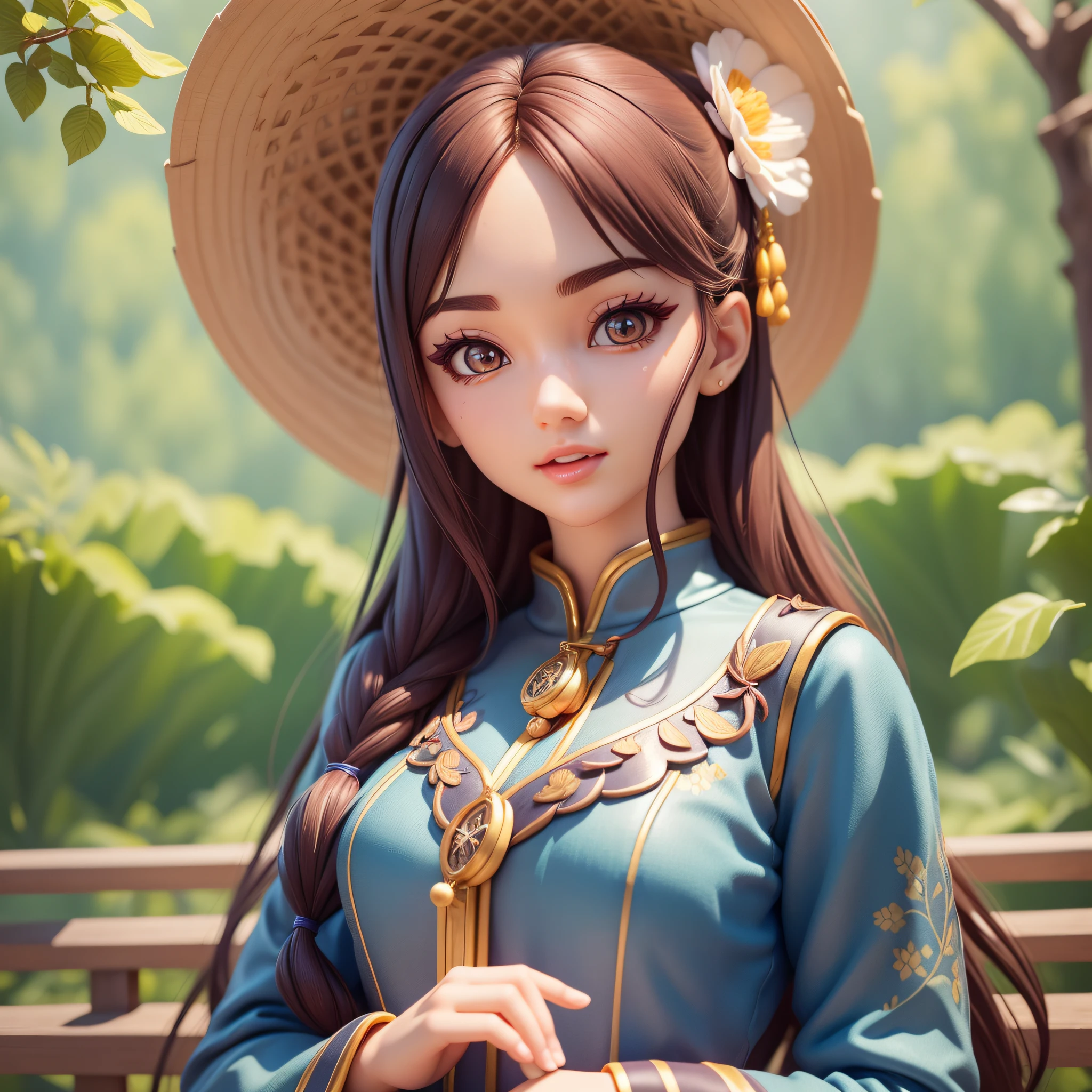 (Pixar 1.25 style) 1 virgin ((upper body front, bust shot)), solo, very pretty face, very detailed eyes, very detailed nose, very detailed mouth, beautiful woman, Korean, casual dress, outdoor, ((masterpiece, highest quality)), (composite lighting)