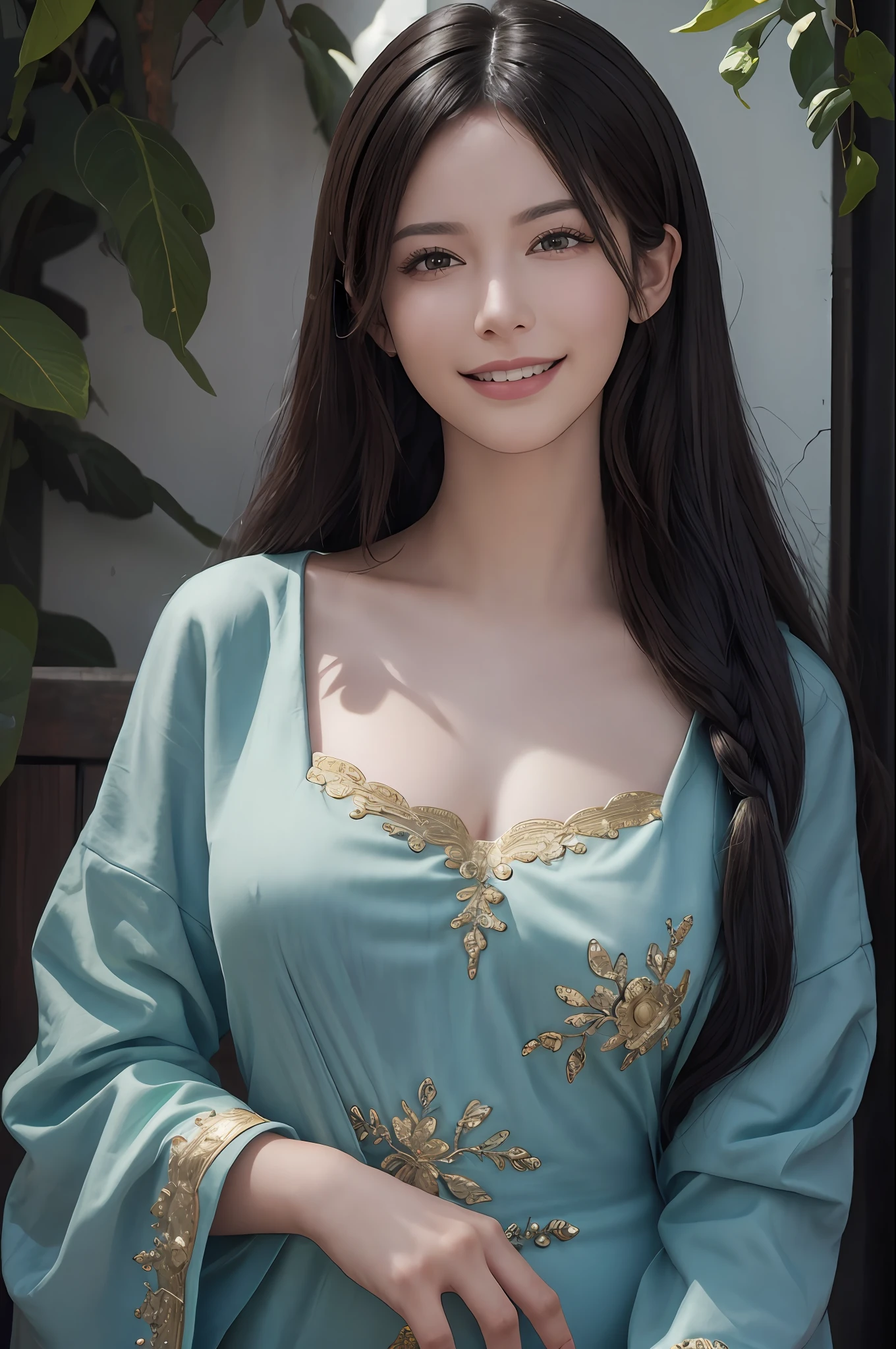(Masterpiece: 1.3), (8k, photorealistic, RAW photo, top quality: 1.4), (1girl), beautiful face, (realistic face), (black hair), beautiful hairstyle, realistic eyes, beautiful detail eyes, (realistic skin), beautiful skin, absurdity, attractive, ultra high resolution, ultra realistic, high definition, golden ratio, whole body, smiling teeth are visible, beautiful smile,