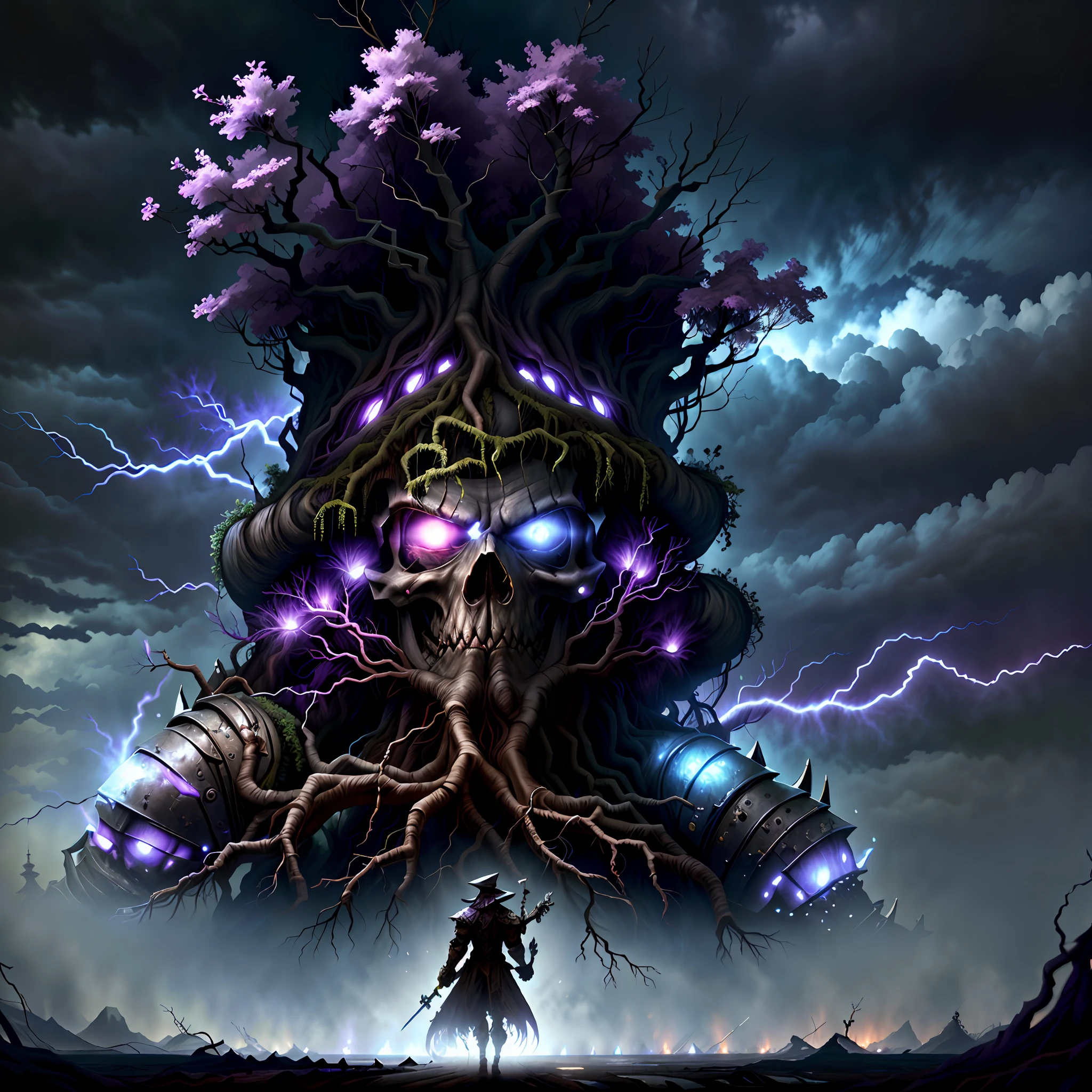 RootsBranchesAI fighter, guerrilla (muscular) skull with black and purple uniform, purple and black berets, ruined background, realistic, stylish, Rutkowski, HDR, intricate details, hyper detail, film, edge light, dangerous atmosphere, black, night, red light, dark street, rain, 4k, fantasy, river, haze, halo, bloom, dramatic atmosphere, dark fantasy movie from the 1970s, center, rule of thirds