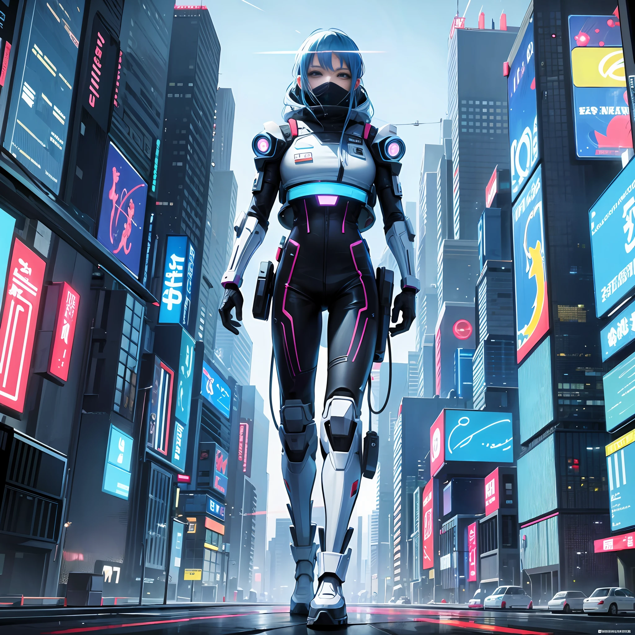 trick art, cyberpunk, 8k, outer space, blue and white, city --auto --s2