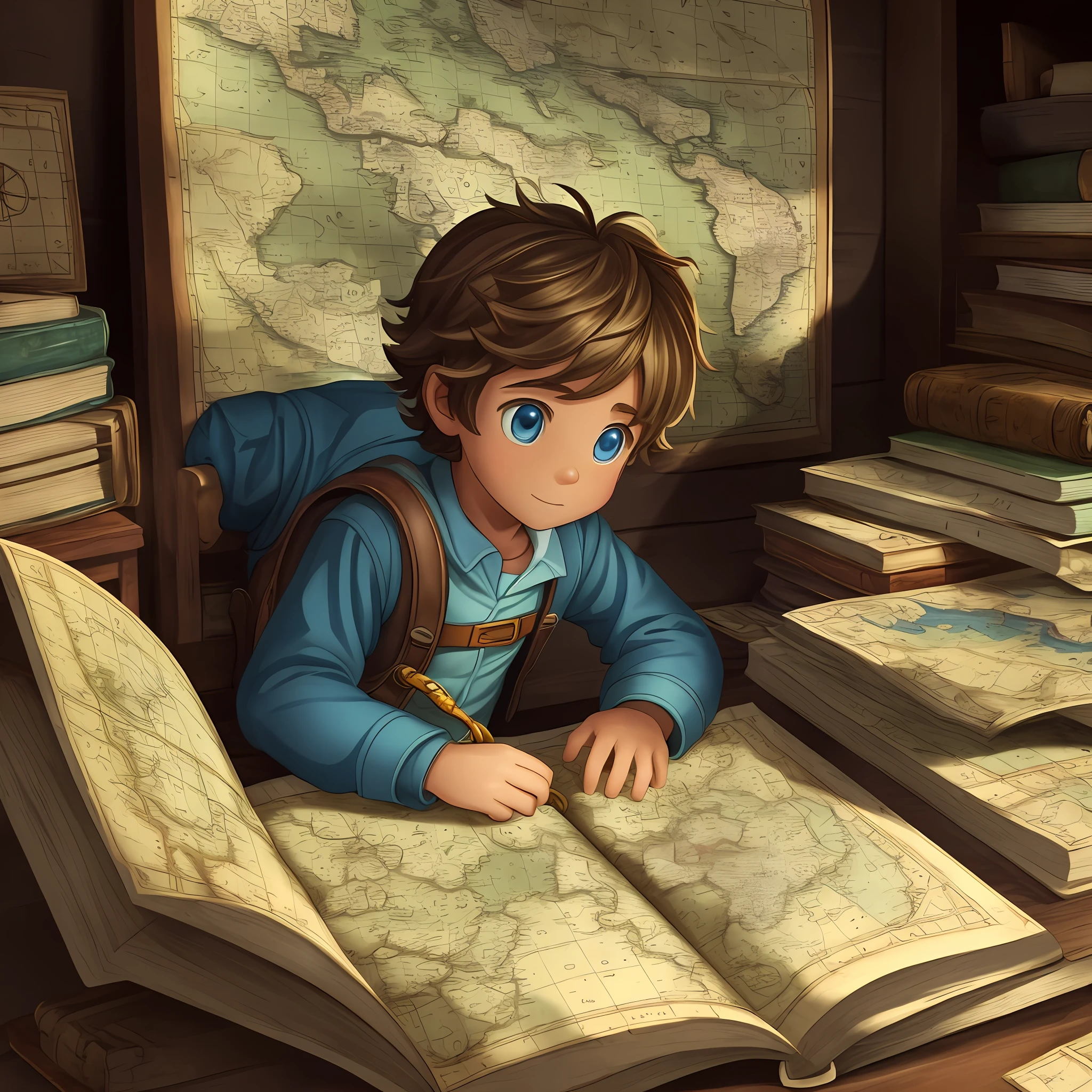 Lucas adventurer children's book (finding the old map) on his adventure of the (hidden treasure) at the (bottom of the sea --auto --s2