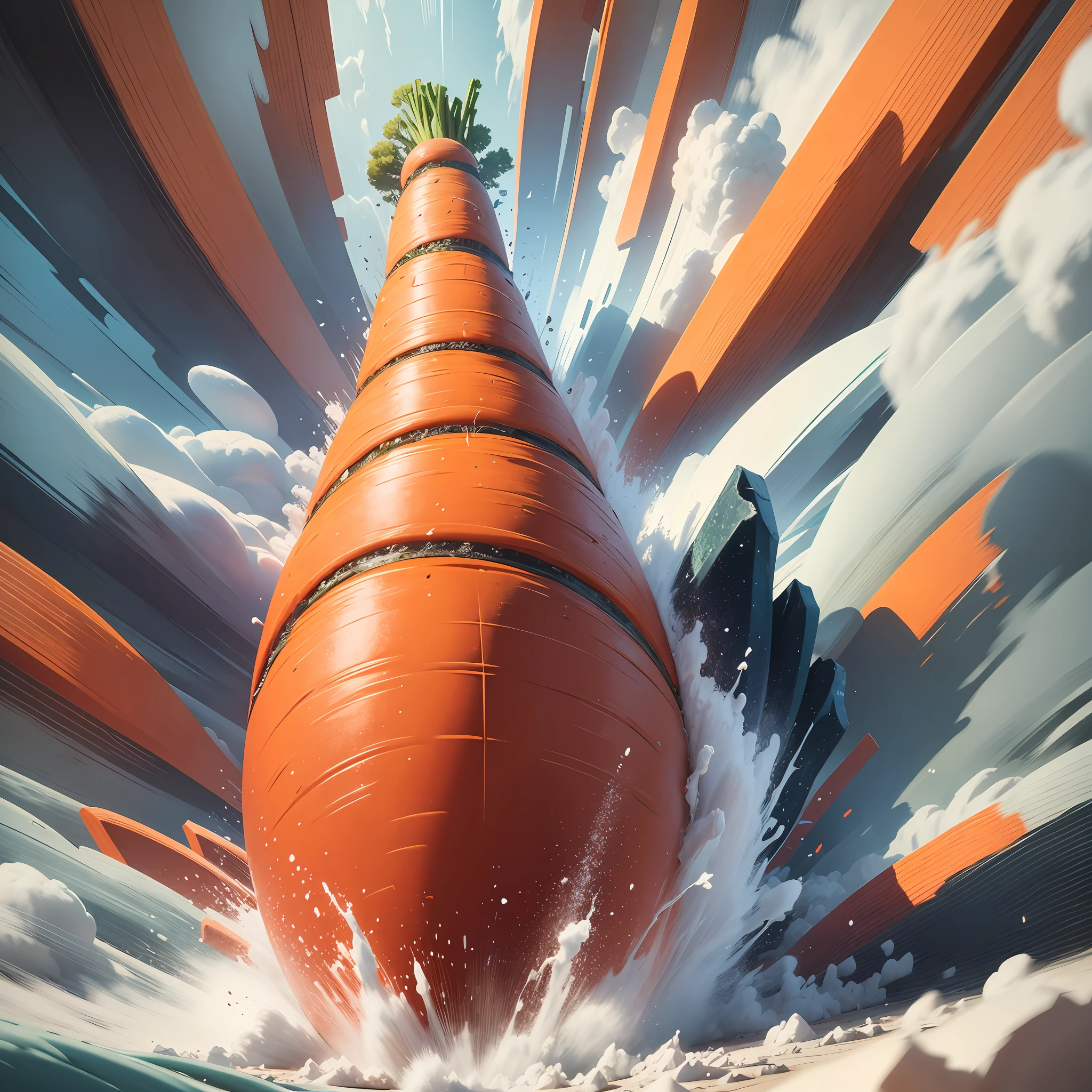 A giant carrot rushing into the universe --auto --s2