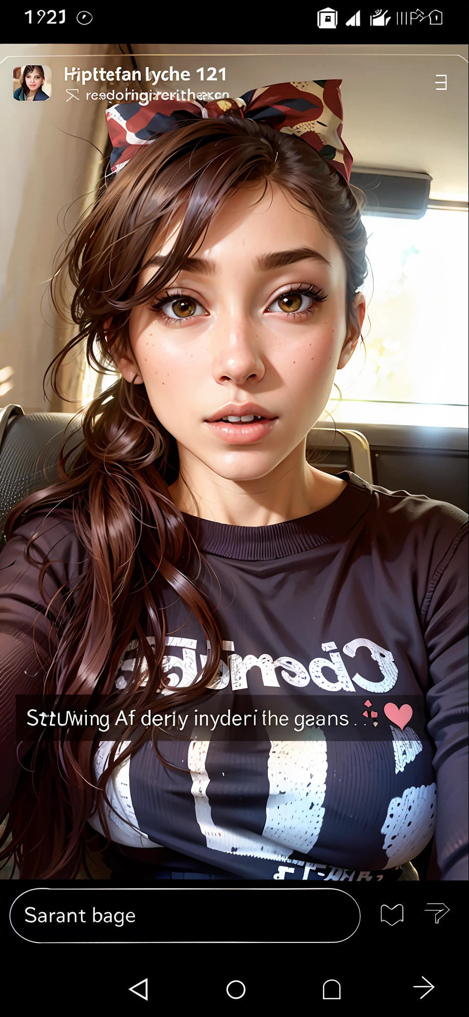 a hyper-realistic portrait of a young woman, under a tree, inside a forest, in the middle of nature, 22 years old, realistic, (lying on her side), sexy, (huge breasts 2:1), short brown hair, (hair tied with bows), curved, SFW