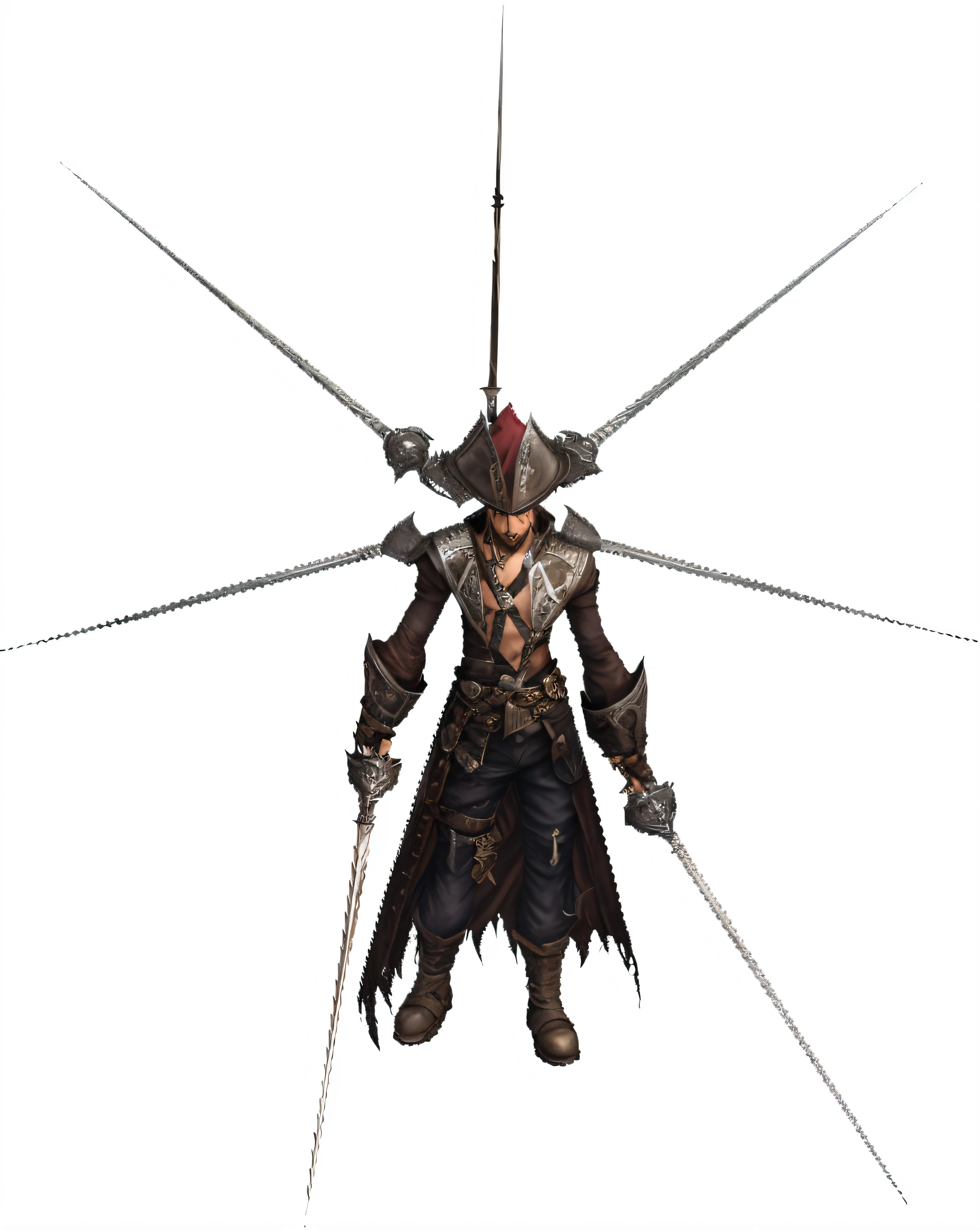(8k, RAW photo, best quality, masterpiece: 1.2), (realistic, photorealistic: 1.37), pirate rpg game, pirate games, male pirates of the caribbean, pirate ship captain, pirate with light long swords, rooupa sombira, wielding sabre long sword, male pirate, warcraft pirate, wielding twin swords, jrpg character, male necromancer, in leather shadow armor, dramatic sword-wielding pose, lineage zaken, cruel pirate kille closeup of a person with a sword and armor, Gungrave,elding a long halberd, Image of an adult male wr, Crono, wielding a decorated halberd, Tengri, JRPG character, wielding twin swords, male necromancer, in monster hunter armor, dramatic sword-wielding pose, RPG character, male warrior --auto --s2