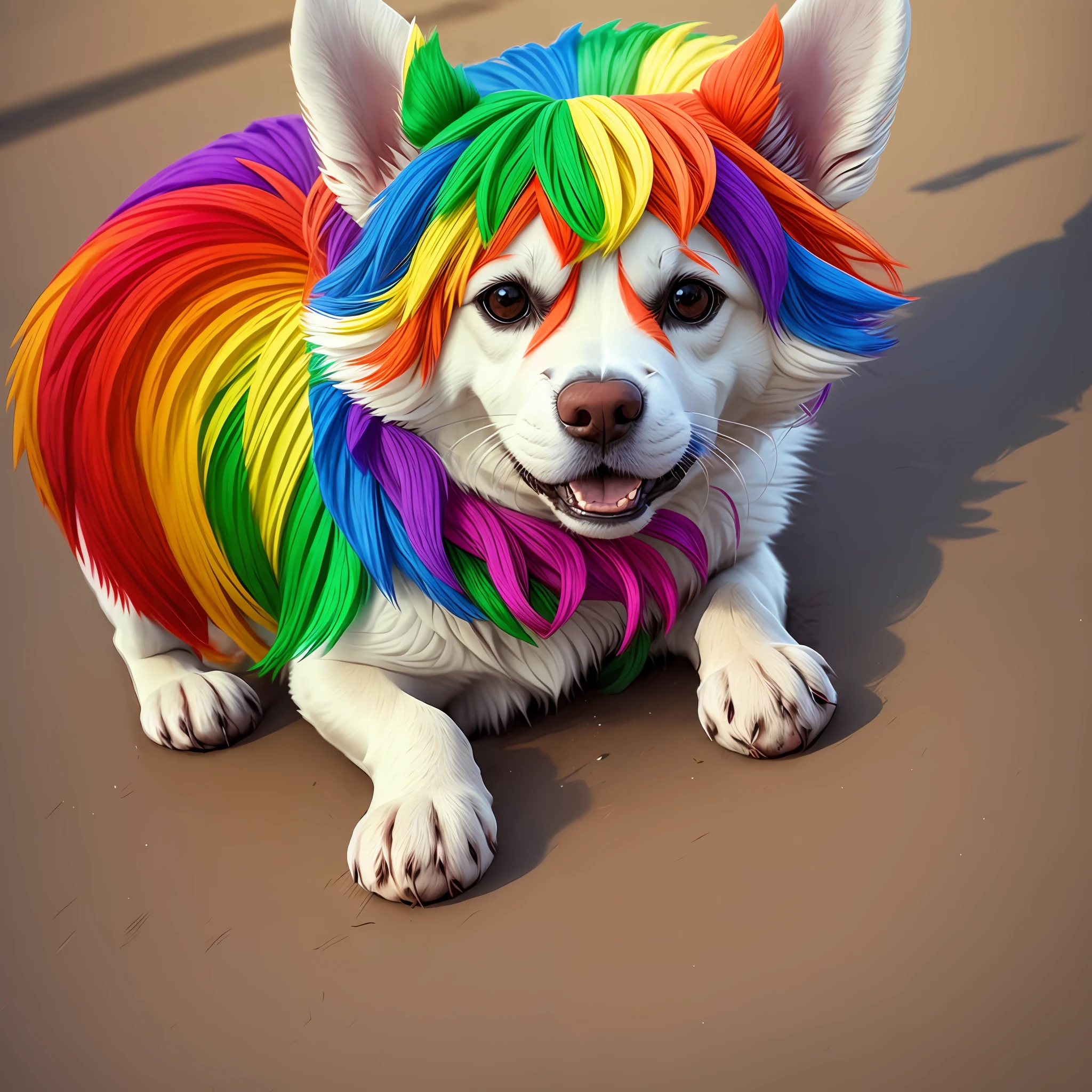 Funny dog , play in the rainbow --auto --s2