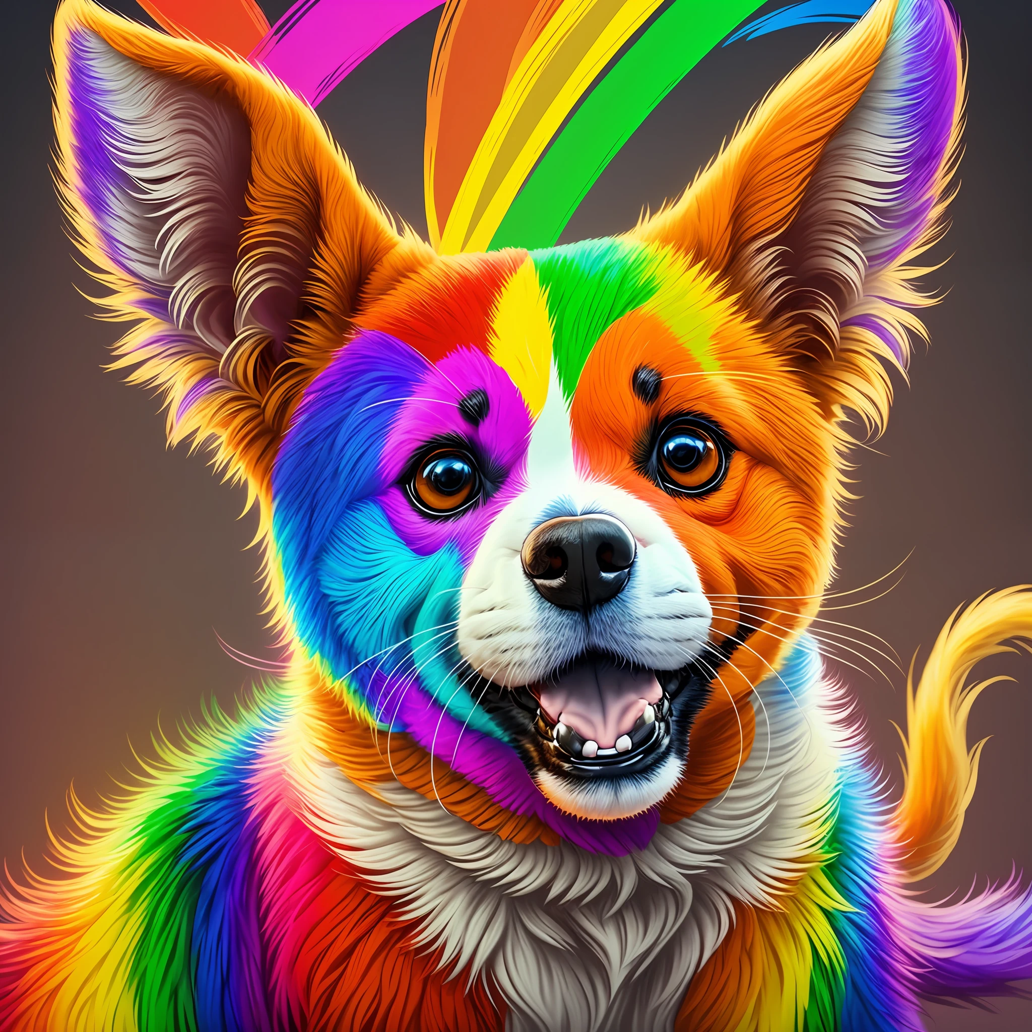 Funny dog , play in the rainbow --auto --s2