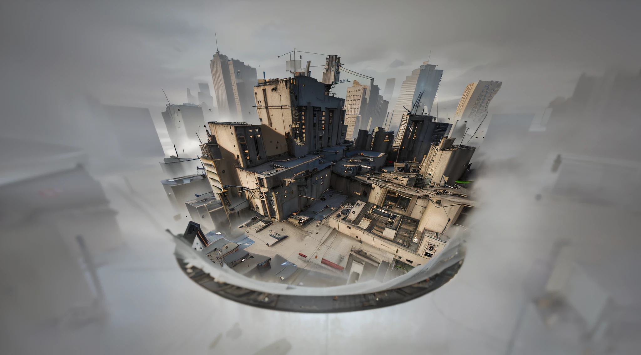 Photorealistic photos, ultra-clear detail, resident evil, buildings stacked dirty cyberpunk cities, highly realistic Unreal Engine renderings