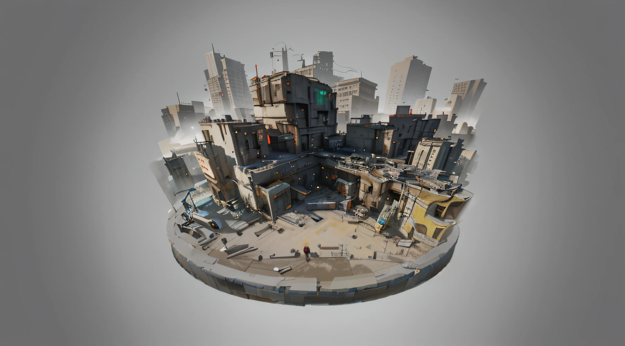 Surrounded by bacteria, sandbox scenes, ultra-clear detail, Resident Evil, buildings stacked dirty cyberpunk cities, highly realistic Unreal Engine rendering