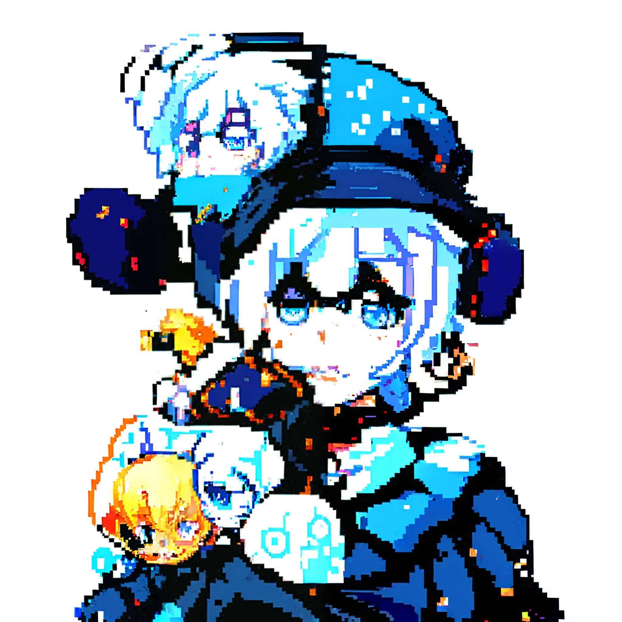 anime character with blue eyes and a black hat holding a glass, neferpitou, neko, 2 d anime style, zerochan, white haired, he wears an eyepatch, from girls frontline, white-haired, trigger anime artstyle, by Shitao, kanliu666, 2 b, 2b, 2 d anime, white - haired fox