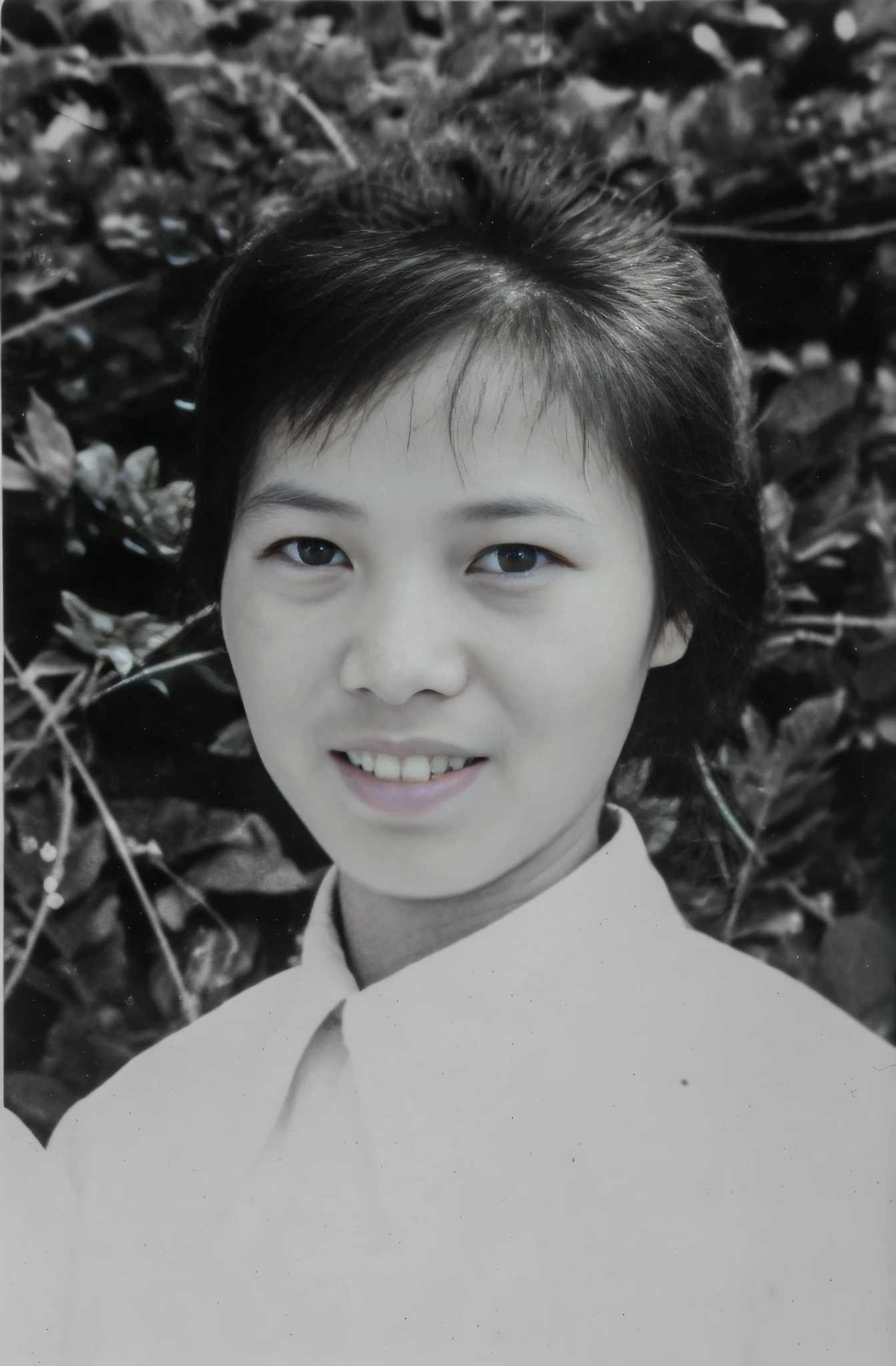 a black and white photo of a woman in a white shirt, etsuko miura, akiko takase, nishimiya shouko, kazue kato, kiyoko suzuki, portrait of lain iwakura, maya takamura, mutsumi akasaki, portrait of christy ren, sachiko miyazaki, itsuko azuma, sui ishida