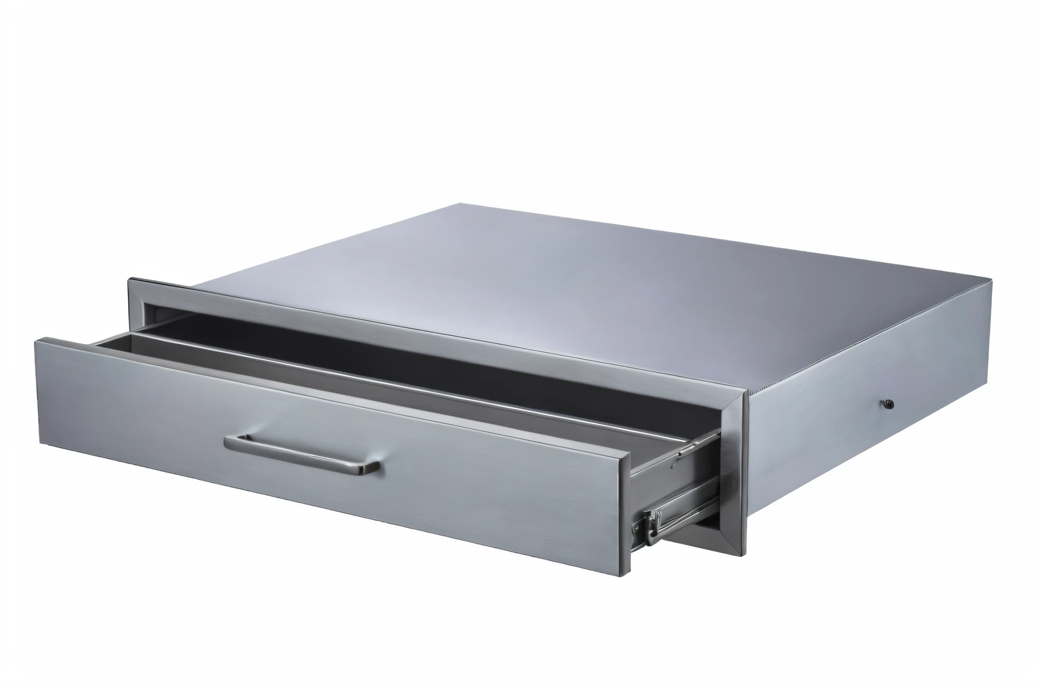 a close up of a drawer with a metal handle and a drawer pull, made of brushed steel, stainless steel, product photo, 4 0 0 mm, 3 0 0 mm, 300mm, sleek design, high resolution product photo, 600mm, 6 0 0 mm, landscape vista, high detail product photo, mesa, ultra, 3/4 view