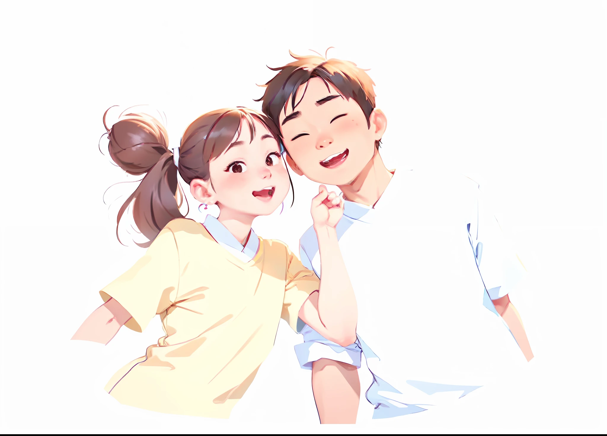 they are posing for a picture together in front of a white background, attractive photo, young cute wan asian face, couple pose, asian human, south korean male, asian man, plain background, background removed, high picture quality, couple, lovely couple, asian male, asian descent, happy couple, k high definition, south east asian with round face, two people