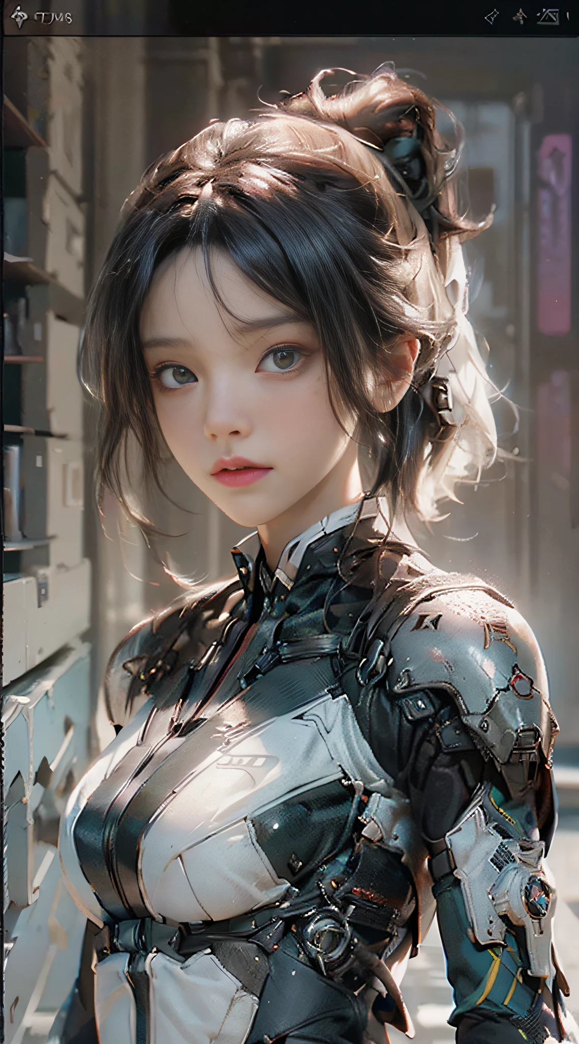 ((Best quality)), ((masterpiece)), (detailed:1.4), 3D, an image of a beautiful cyberpunk female,HDR (High Dynamic Range),Ray Tracing,NVIDIA RTX,Super-Resolution,Unreal 5,Subsurface scattering,PBR Texturing,Post-processing,Anisotropic Filtering,Depth-of-field,Maximum clarity and sharpness,Multi-layered textures,Albedo and Specular maps,Surface shading,Accurate simulation of light-material interaction,Perfect proportions,Octane Render,Two-tone lighting,Wide aperture,Low ISO,White balance,Rule of thirds,8K RAW,