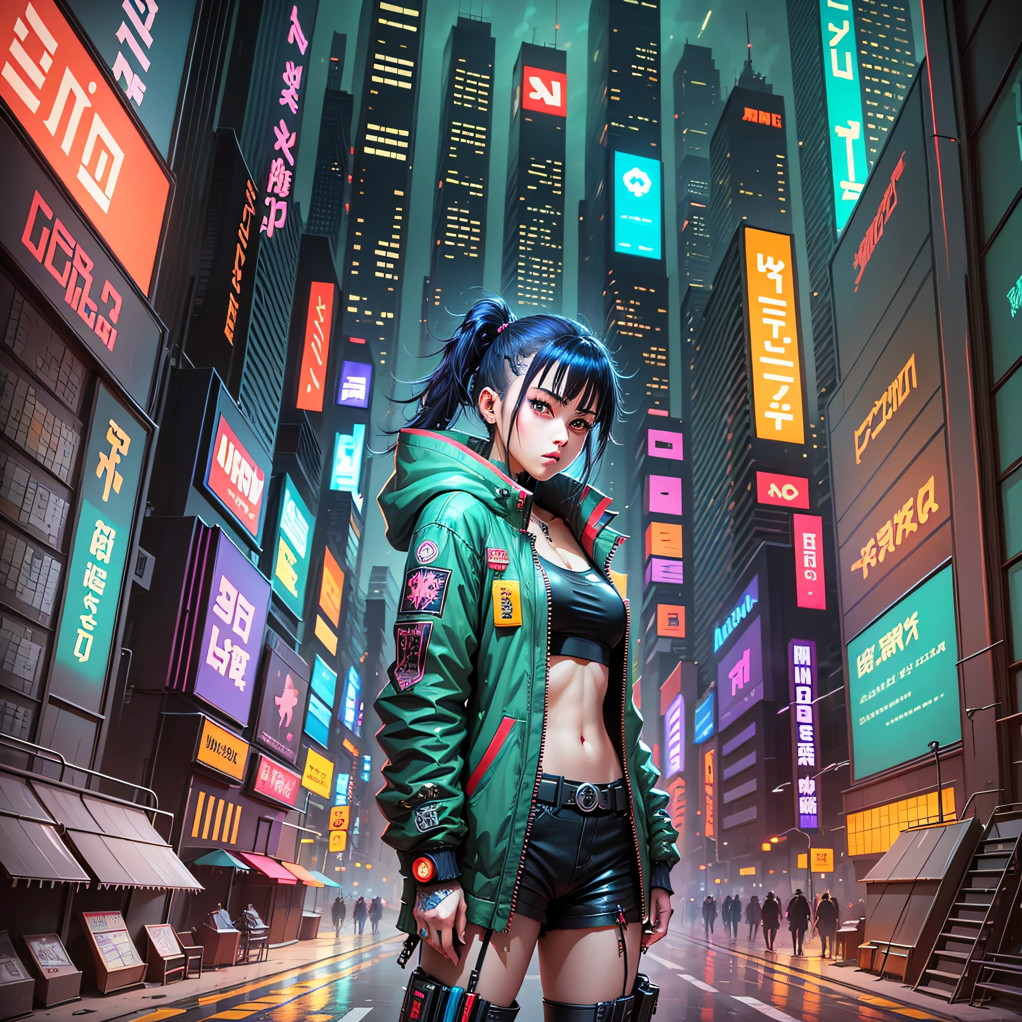 Art, cyberpunk, anime, anime art, manga art, manga --auto --s2
