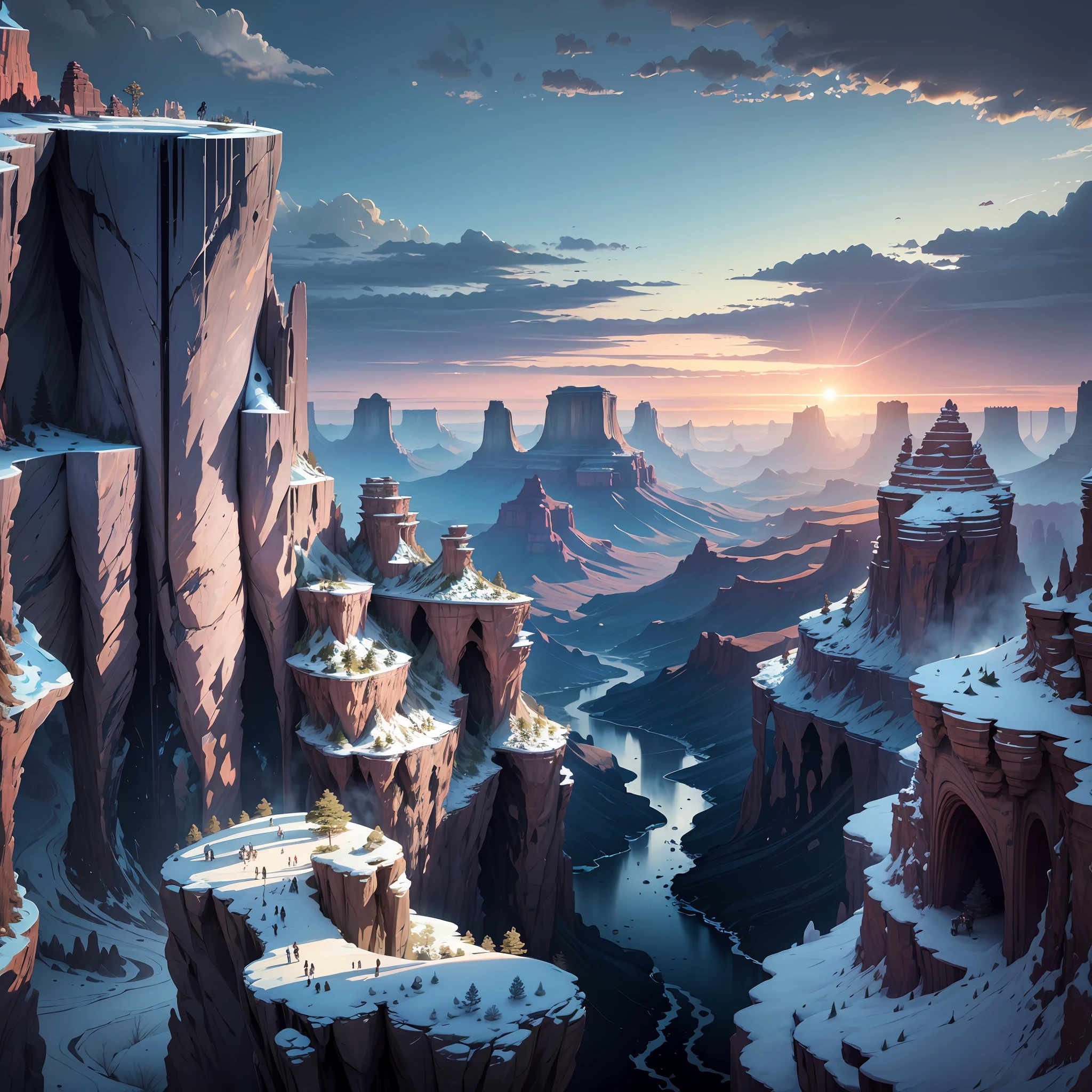 Futuristic design of cave dwelling space concept art on grand Canyon caves nature architecture, proportional,detailed, cave architecture nature meets futuristic architecture by Toyo Ito and Philip Johnson with Jean Nouvel village,residential area, futuristic development, high rise made up staircases, balconies, full of rock and glass facades, residential spaces carved from cliff side ,trending on artstation, beautiful lighting,In the style of Andreas Achenbach and Norman Ackroyd masterpiece, fantasy, intricate, award winning, 4k, highest quality render --auto --s2