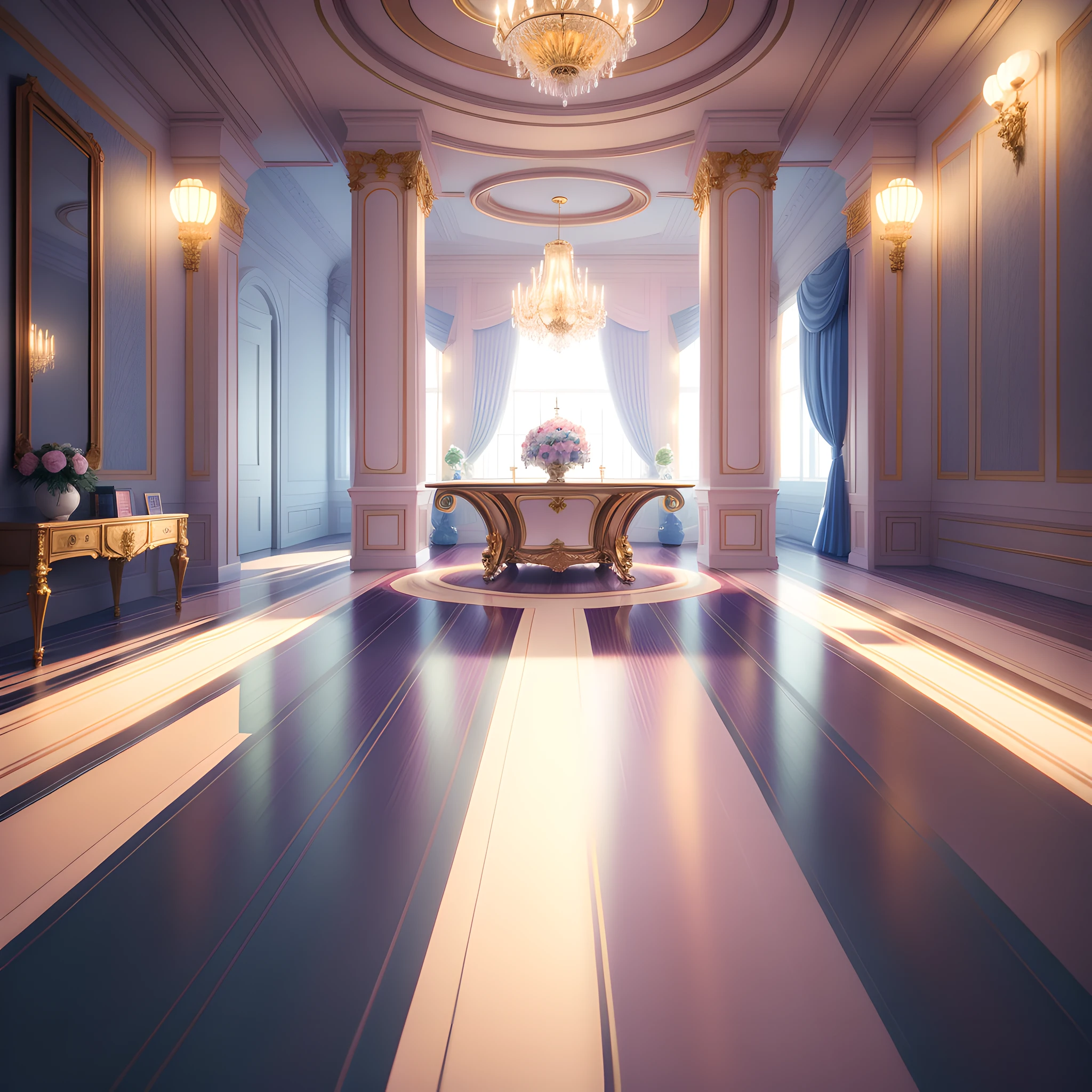 masterpiece, (best quality),a stunning luxurious futuristic victorian interior design, 8k ultra-realistic, pastel color scheme, soft lighting