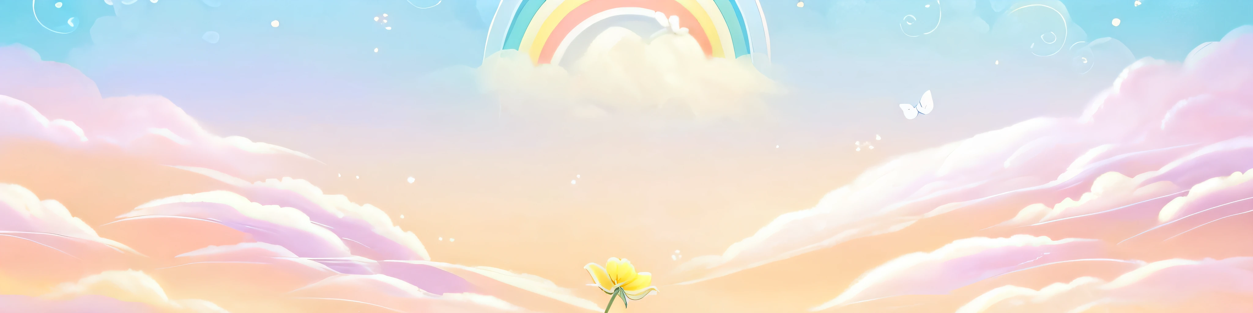 there is a picture of a painting of a flower and a rainbow, soft digital painting, background artwork, heaven background, background art, background is heavenly, fairy tale style background, blossoming path to heaven, dreamlike digital painting, anime background, heavenly, iphone 15 background, blurred and dreamy illustration, soft anime illustration, iphone background, temple background