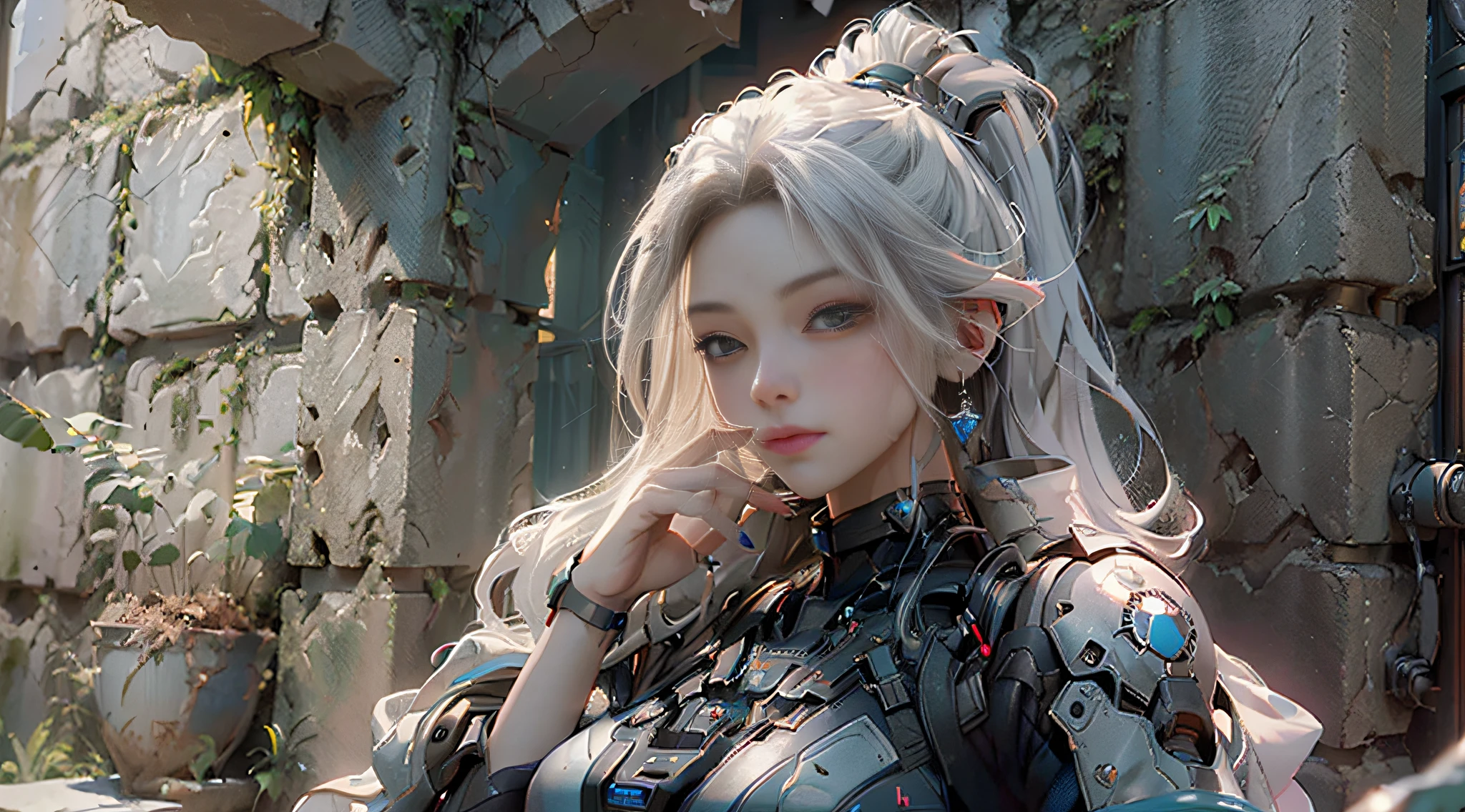 ((Best quality)), ((masterpiece)), (detailed:1.4), 3D, an image of a beautiful cyberpunk female,HDR (High Dynamic Range),Ray Tracing,NVIDIA RTX,Super-Resolution,Unreal 5,Subsurface scattering,PBR Texturing,Post-processing,Anisotropic Filtering,Depth-of-field,Maximum clarity and sharpness,Multi-layered textures,Albedo and Specular maps,Surface shading,Accurate simulation of light-material interaction,Perfect proportions,Octane Render,Two-tone lighting,Wide aperture,Low ISO,White balance,Rule of thirds,8K RAW,