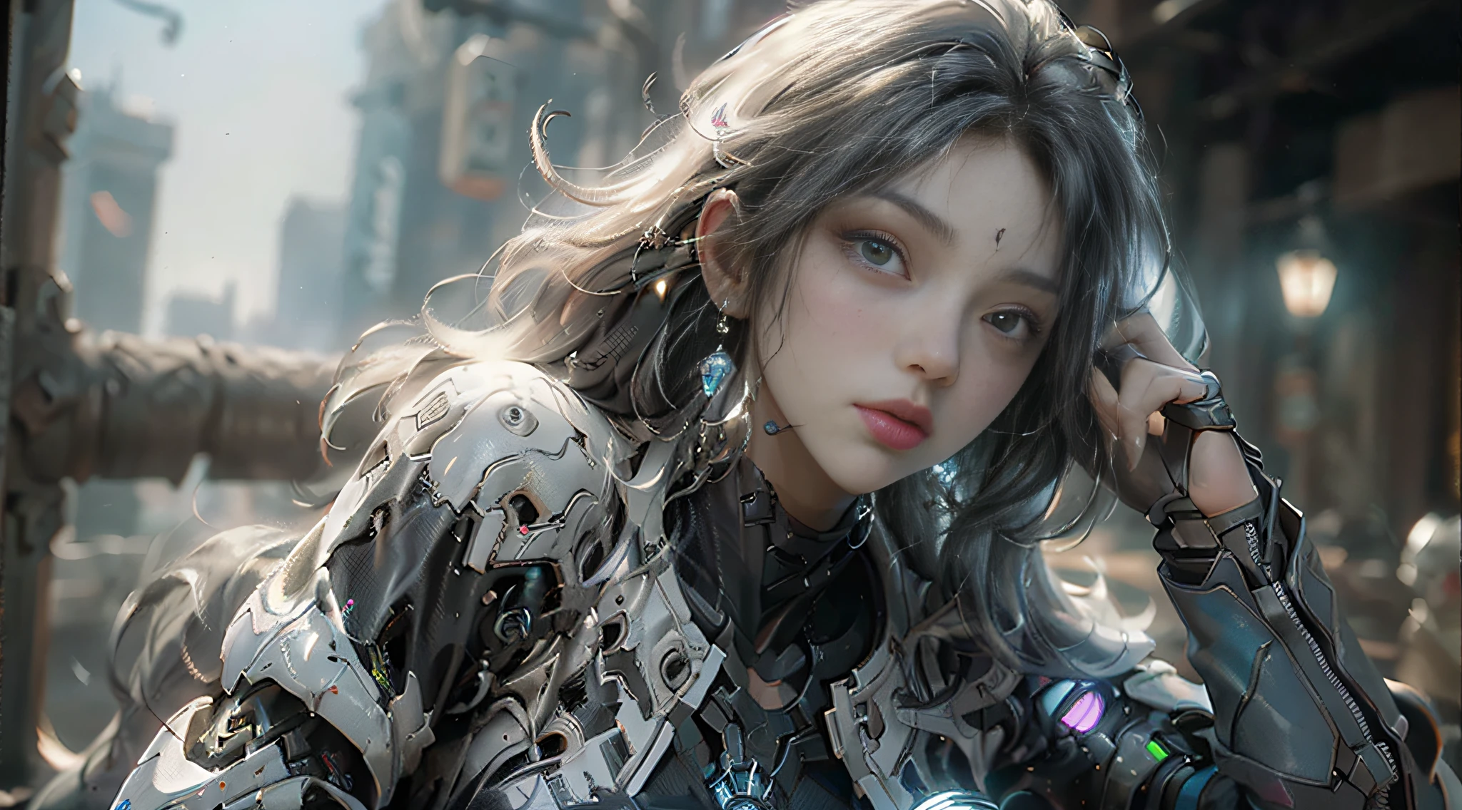 ((Best quality)), ((masterpiece)), (detailed:1.4), 3D, an image of a beautiful cyberpunk female,HDR (High Dynamic Range),Ray Tracing,NVIDIA RTX,Super-Resolution,Unreal 5,Subsurface scattering,PBR Texturing,Post-processing,Anisotropic Filtering,Depth-of-field,Maximum clarity and sharpness,Multi-layered textures,Albedo and Specular maps,Surface shading,Accurate simulation of light-material interaction,Perfect proportions,Octane Render,Two-tone lighting,Wide aperture,Low ISO,White balance,Rule of thirds,8K RAW,