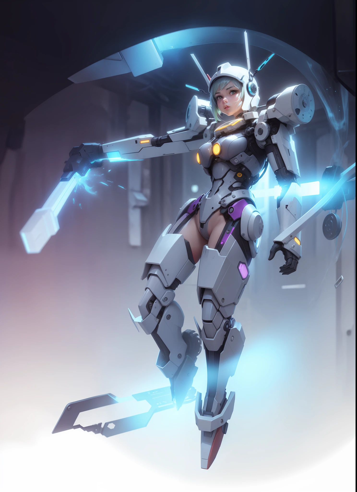 Machine girl, naked,