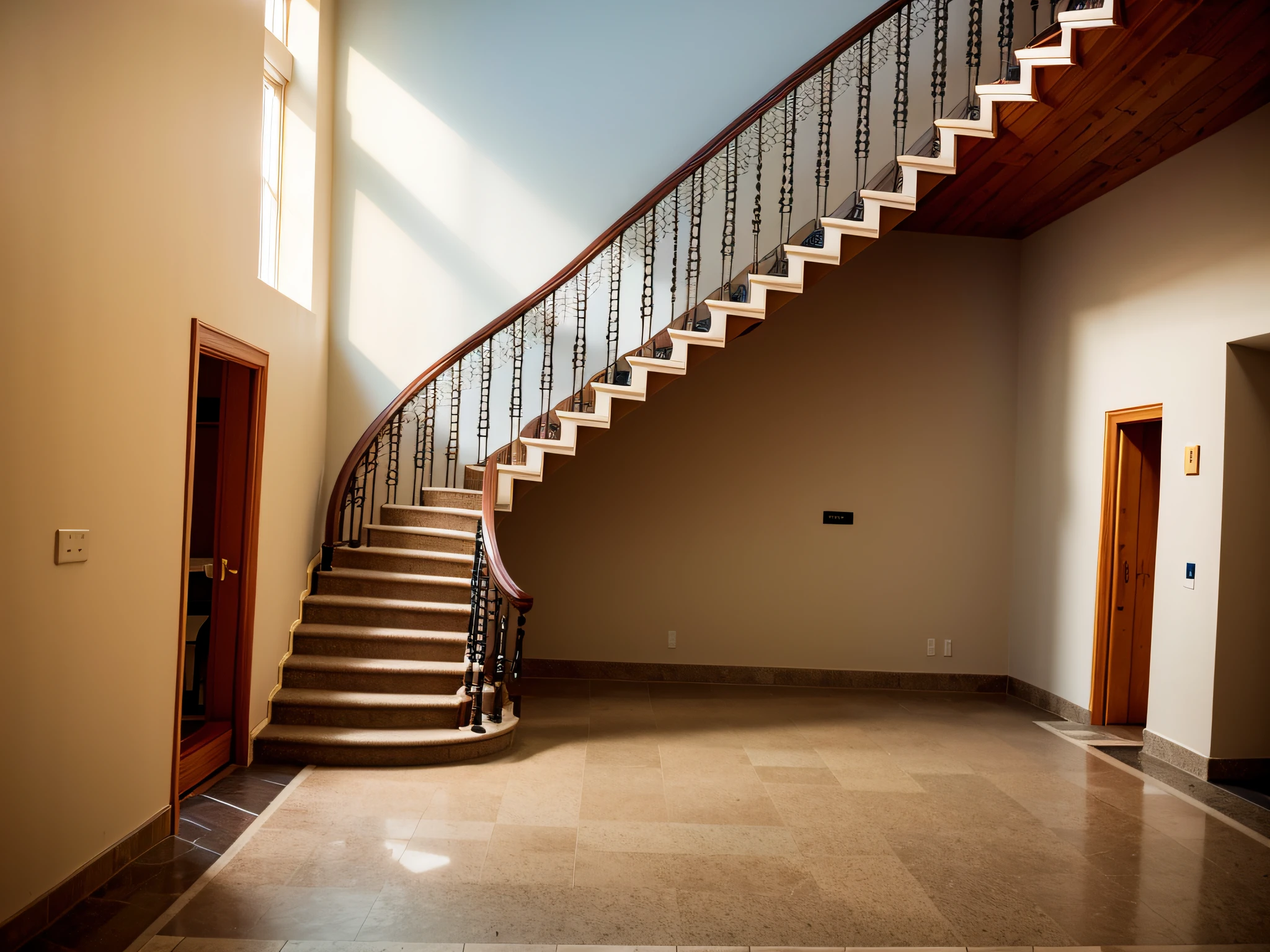 lobby with a staircase