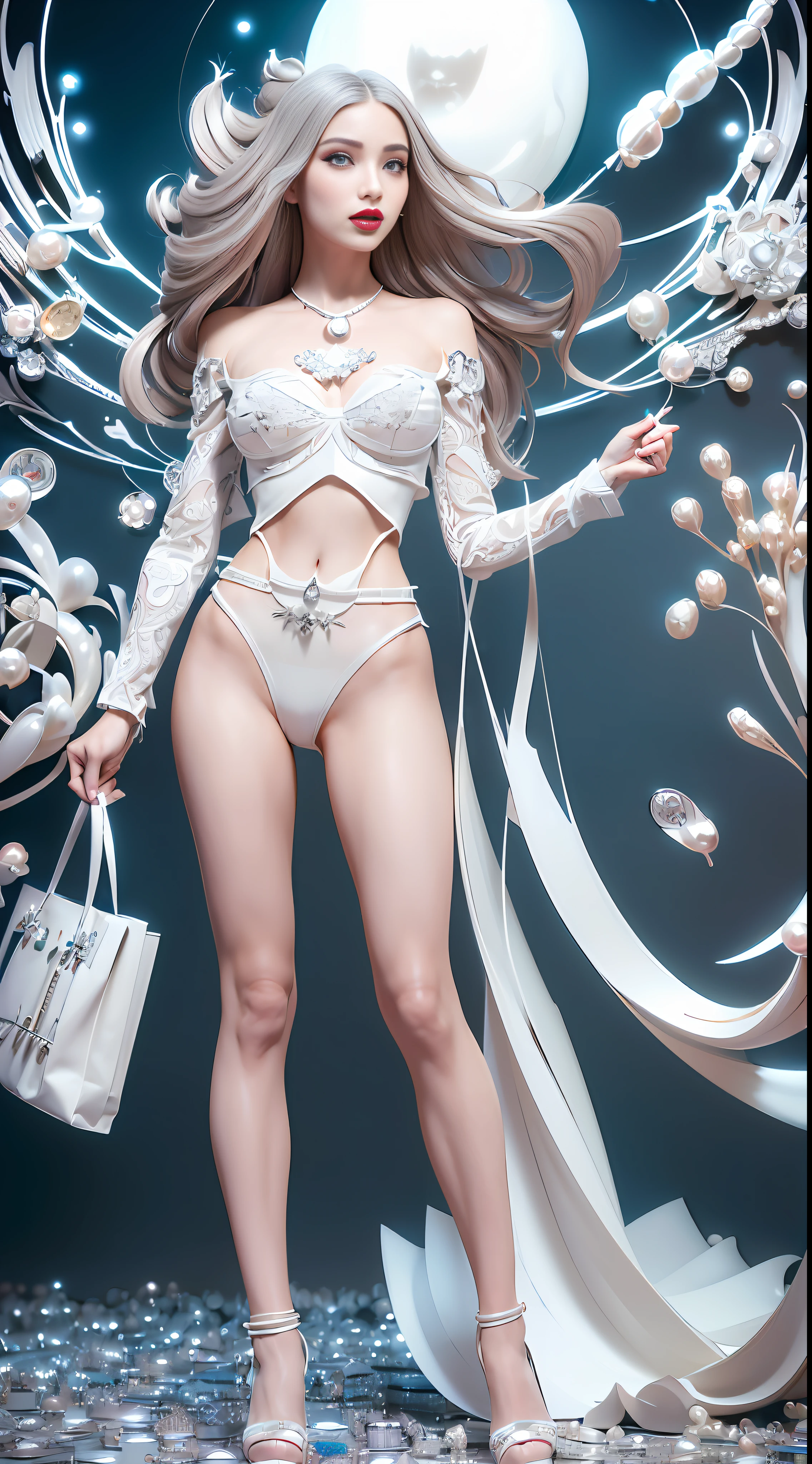 Zego gravity, model pose full body, ((Beautiful girl shopping, (infinity long hair), flying hair, stand up straight, facing the viewer):1.5), (many details floating: (money, pearl, diamond, cosmetics, eye palette, hand mirrors, combs, bags, lipsticks):2), (3D textures details surrounded):1.8, ((extreme intricate background)), RAW photorealistic, cinematic lighting, (masterpiece, excellence detailed, professional complex structure, fantastic quality:1.5), (Fibonacci, amazing intricate detailed, best contrast, extreme sharpness, ultra-detailed, wonderful perfection, infinity small details, insanely detailed, noise-free, non-blur, distortionless, smooth gradients, shallow depth of field, vivid colors, excellent grading colors, perfect grading illumination, 3D generate visual effects, volumetric lighting effects, rim lighting, clear, clean, trending on artstation),