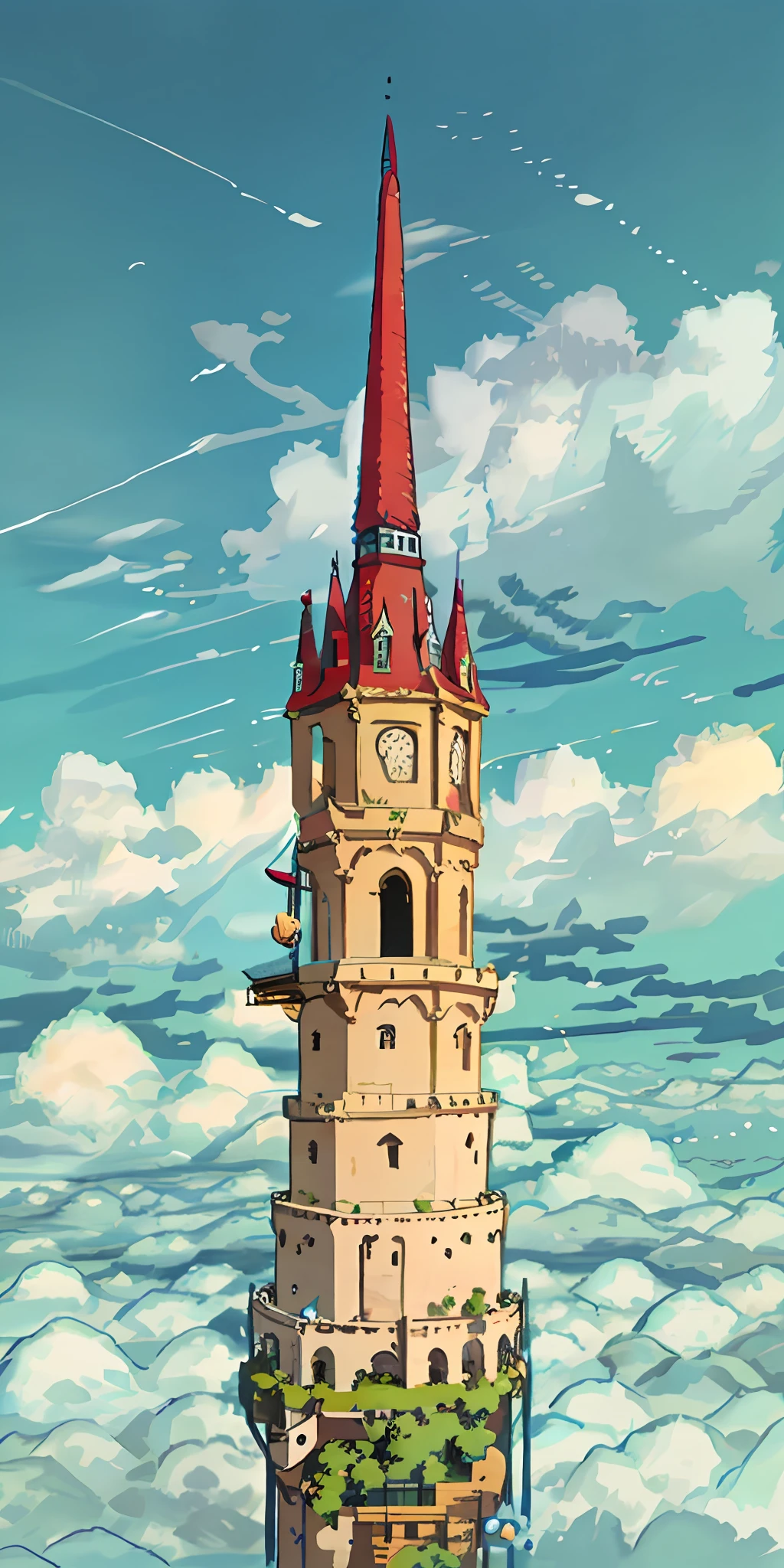 Flying Island, Big Tower, High Quality