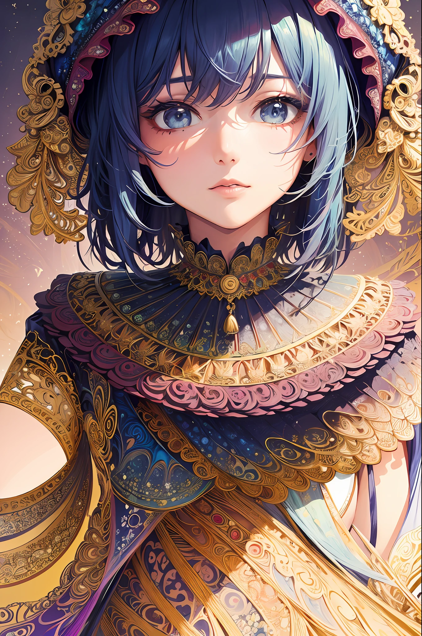 (masterpiece, top quality, best quality, official art, beautiful and aesthetic:1.2), (1girl), extreme detailed,(fractal art:1.3),colorful,highest detailed