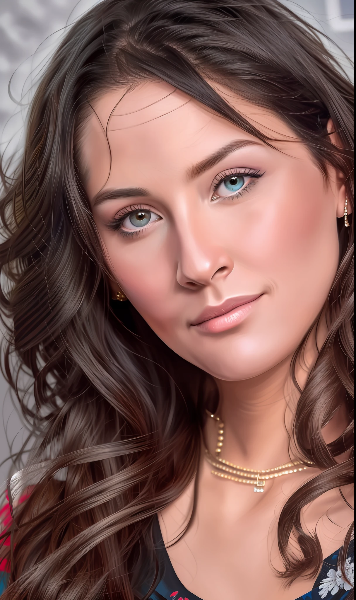 Hyper realistic and ultra detailed portrait of the actress Olivian Munn