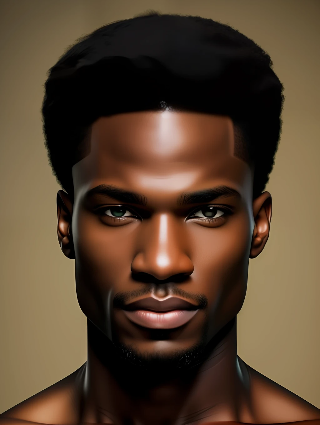 Handsome Black man, coffee color skin with greenish hue, unbelievably handsome , honey eyes, hyper realistic  facial details, golden ratio beauty, defined clothing ,haute couture style clothing, short light brown hair, shaved at temples, hd crisp, cannon 6d, wide angle camera, full body shot, frontal view,  concept art,masterpiece, anatomically perfect, photorealistic, complimentary light, looking at the camera
