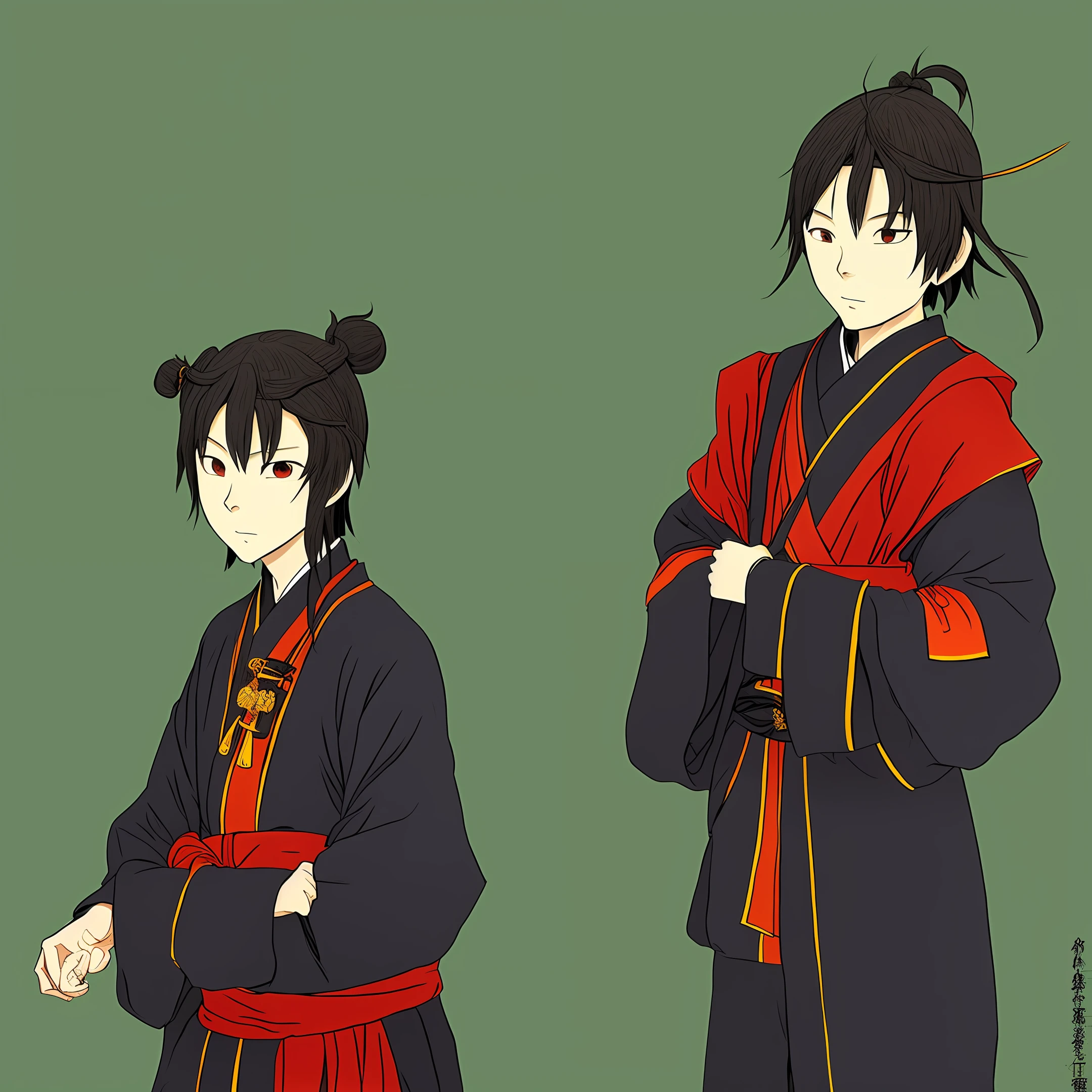Taoist priest facing the camera in an anime style