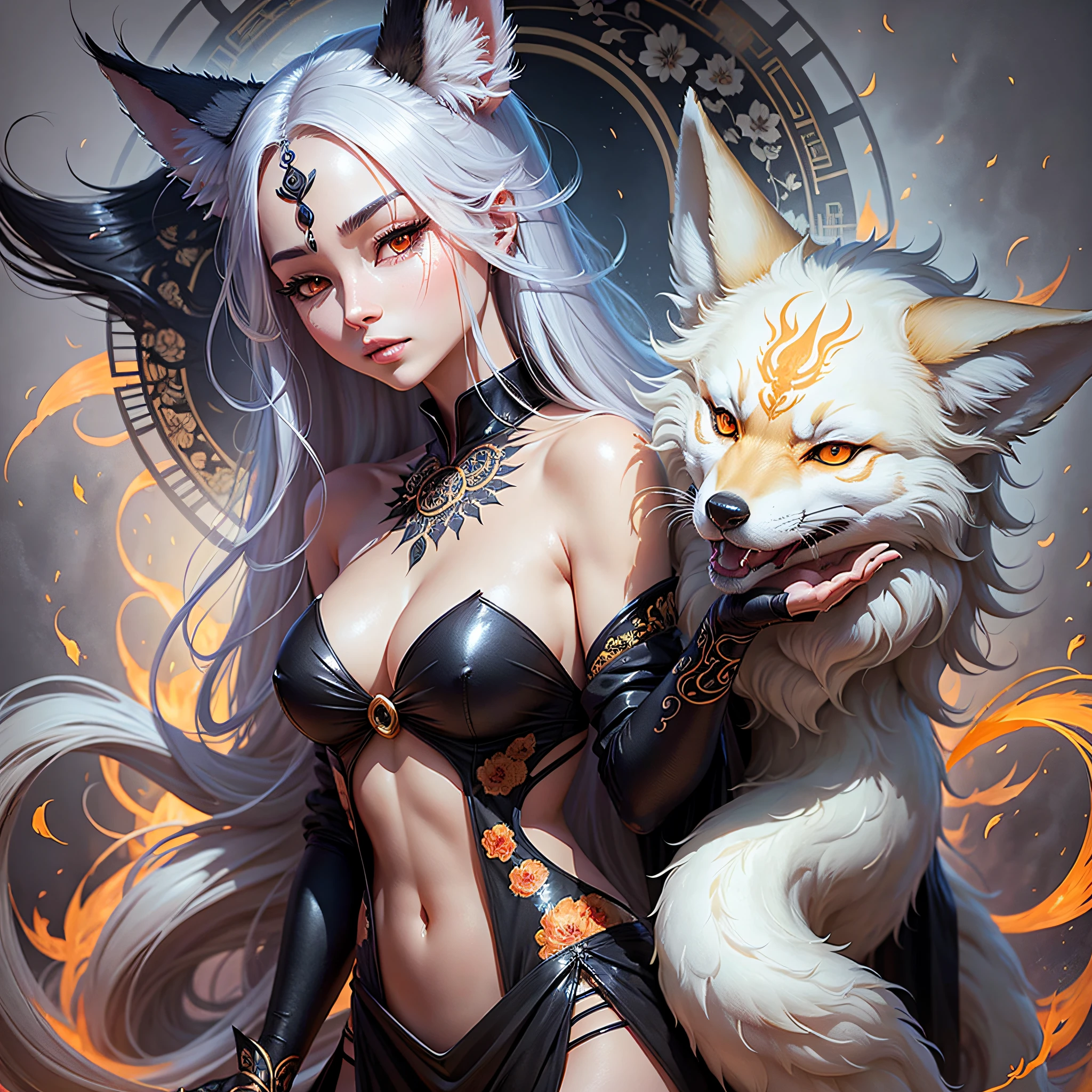 A nine-tailed spirit fox cultivated for thousands of years, transformed into a fresh and seductive human form --auto --s2