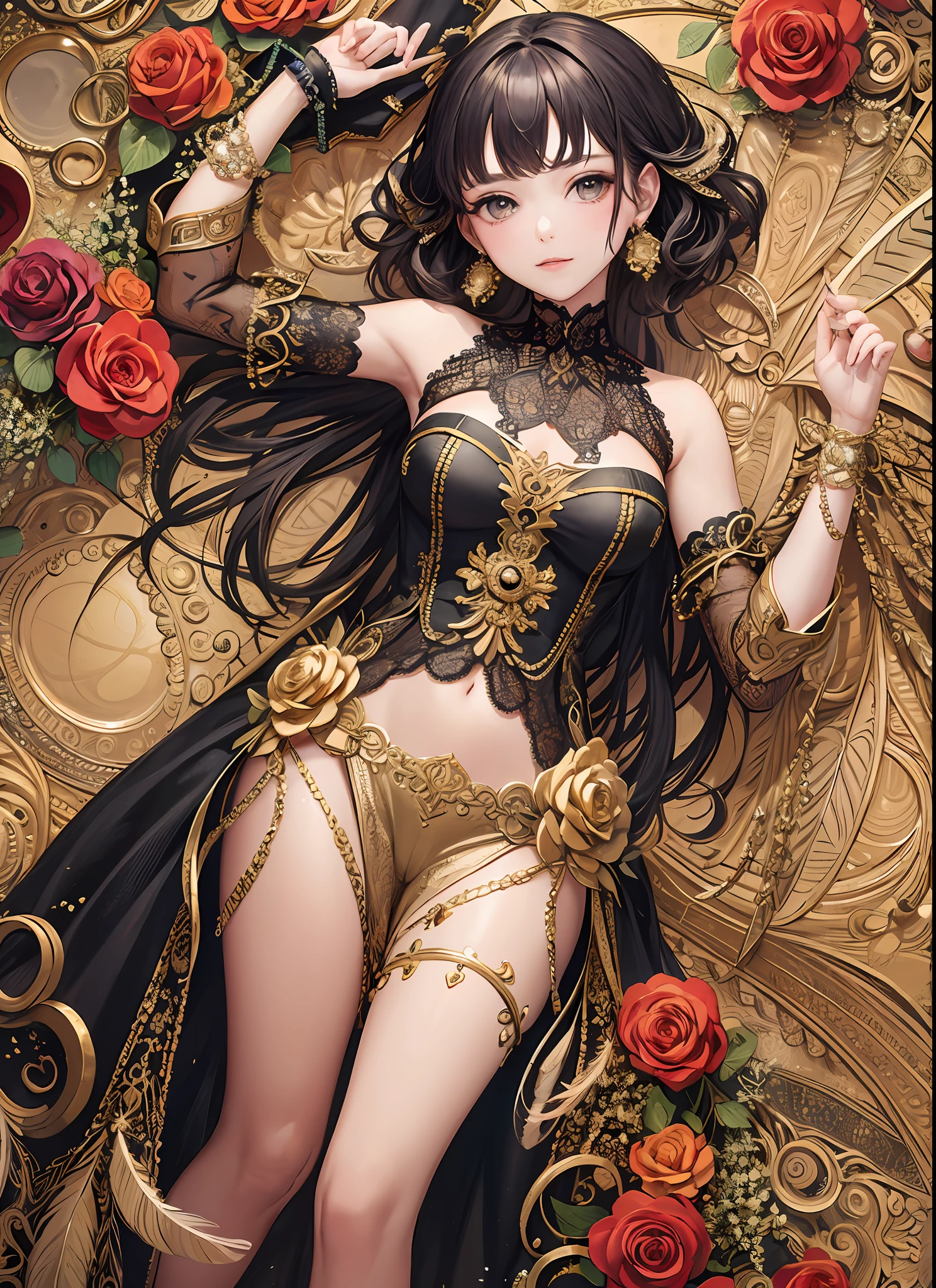 (Masterpiece, Top Quality, Best Quality, Official Art, Beauty and Aesthetics: 1.2), (1 Girl: 1.3), Very Detailed, (Fractal Art: 1.1), (Color: 1.1) (Flowers: 1.3), Supreme Detail, (Zentangle: 1.2), (Dynamic Pose), (Abstract Background: 1.3), (Multiple Colors: 1.4), (Fine Composition: 1.2), (Earrings), (Feathers: 1.5)