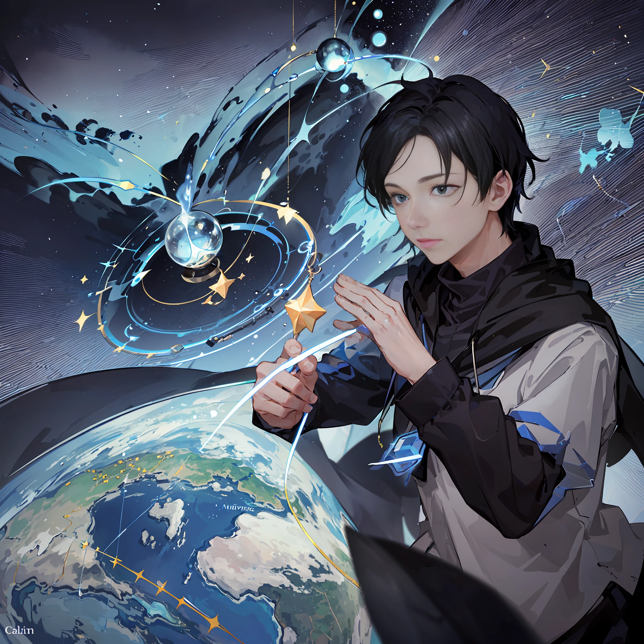 In a world where modern technology and magic are combined, there is a geospatial mage named Calvin. Calvin is a mage who is both skilled in geography and powerful in magic, and he combines these two powers to study and manipulate geographic information.
Calvin wore a dark blue robe and his long hair was tied into a neat braid. His eyes sparkled with intelligence, revealing his passion for in-depth research in geographical knowledge. He holds a slender staff with a brilliant sapphire at the tip, symbolizing his connection and control over geographic information.
As a geospatial mage, Calvin is able to acquire, analyze, and manipulate geographic information through magic and technology. He can use magic to sense and collect various data on the earth, including terrain, climate, population distribution, etc. He possesses delicate observation and insight to reveal the mysteries and changes of the Earth through the study of maps and data.
Calvin's magical abilities also allow him to manipulate geographic information and quickly generate and modify maps. He can use magic energy to update and change the information on the map in real time, marking the characteristics of the area and the distribution of resources. He can fuse multiple maps into a single single to create a comprehensive geographic information system.
Calvin's ability is not limited to the research and manipulation of geographic information, he can also use geographic information to predict natural disasters, provide early warning and escape plans for people. He can use the power of geographic information and magic to help rescue teams locate trapped people and shorten rescue time.
In addition to science and technology, Calvin knows how to respect and protect nature. Through the study of geographic information, he contributes to ecological conservation and sustainable development projects. He works closely with other scholars and research institutions to provide people with more accurate geographic infor