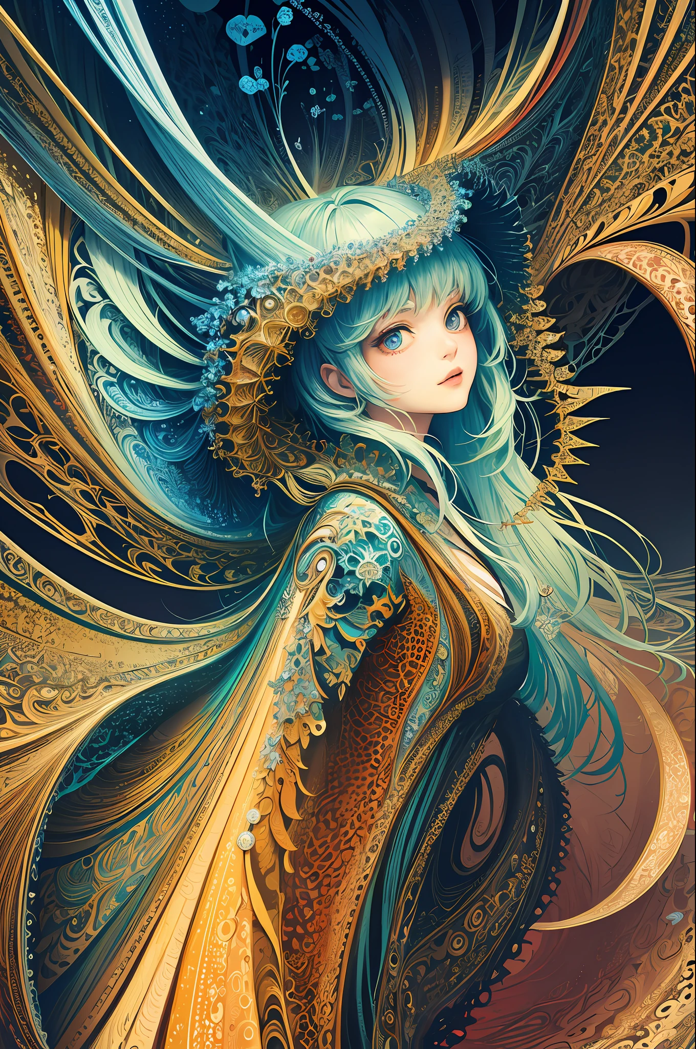 (masterpiece, top quality, best quality, official art, beautiful and aesthetic:1.2), (1girl), extreme detailed,(fractal art:1.3),colorful,highest detailed