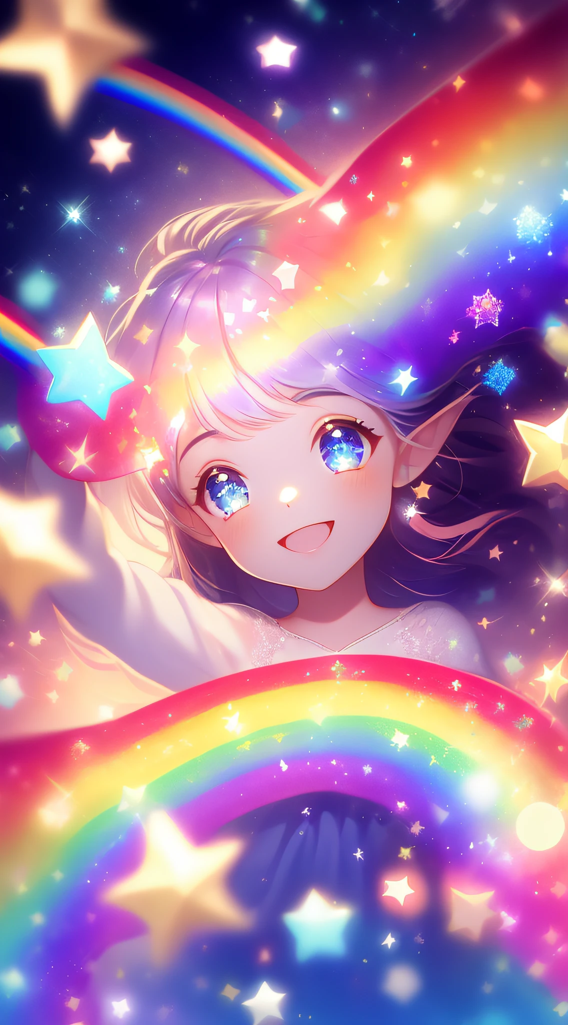 Favorite child, eye, love, eyes with twinkling stars, sparkling heart, fairy, beautiful smile, magic, mysterious worldview, spiritual, rainbow, tenderness, sparkling light, sparkle, fantasy