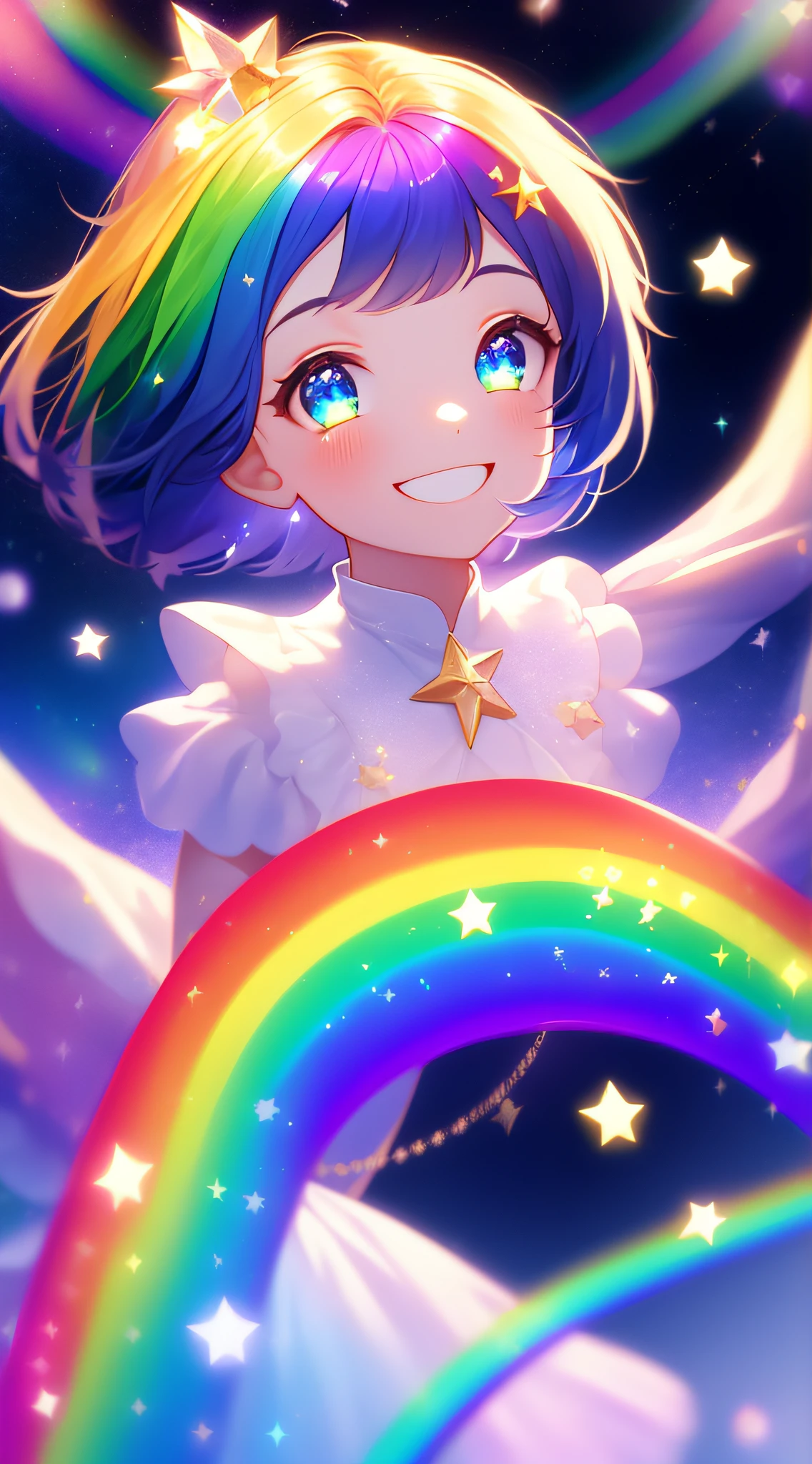 Favorite child, eye, love, eyes with twinkling stars, sparkling heart, fairy, beautiful smile, magic, mysterious worldview, spiritual, rainbow, tenderness, sparkling light, sparkle, fantasy