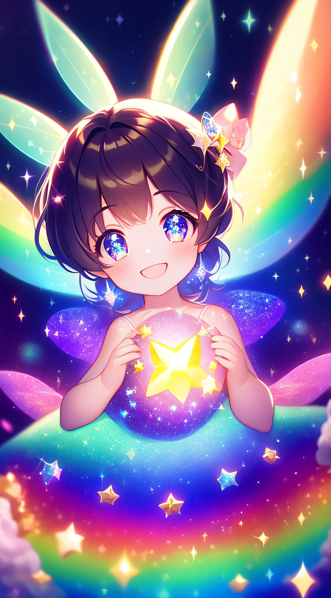 Favorite child, eye, love, eyes with twinkling stars, sparkling heart, fairy, beautiful smile, magic, mysterious worldview, spiritual, rainbow, tenderness, sparkling light, sparkle, fantasy