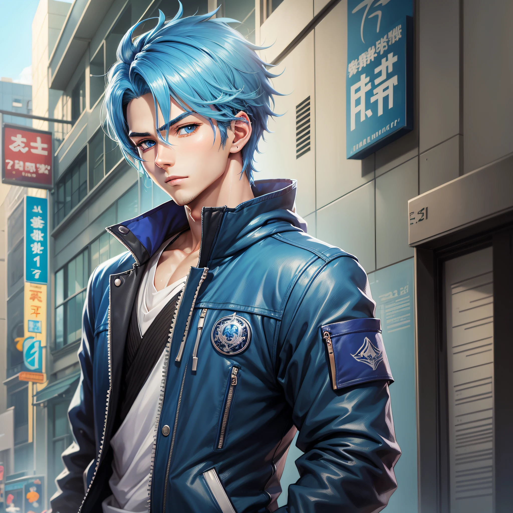 (Anime style: 1.2), (Freshness: 1.2), handsome characters, boys, (blue hair: 1.1), (blue eyes: 1.1) --auto --s2