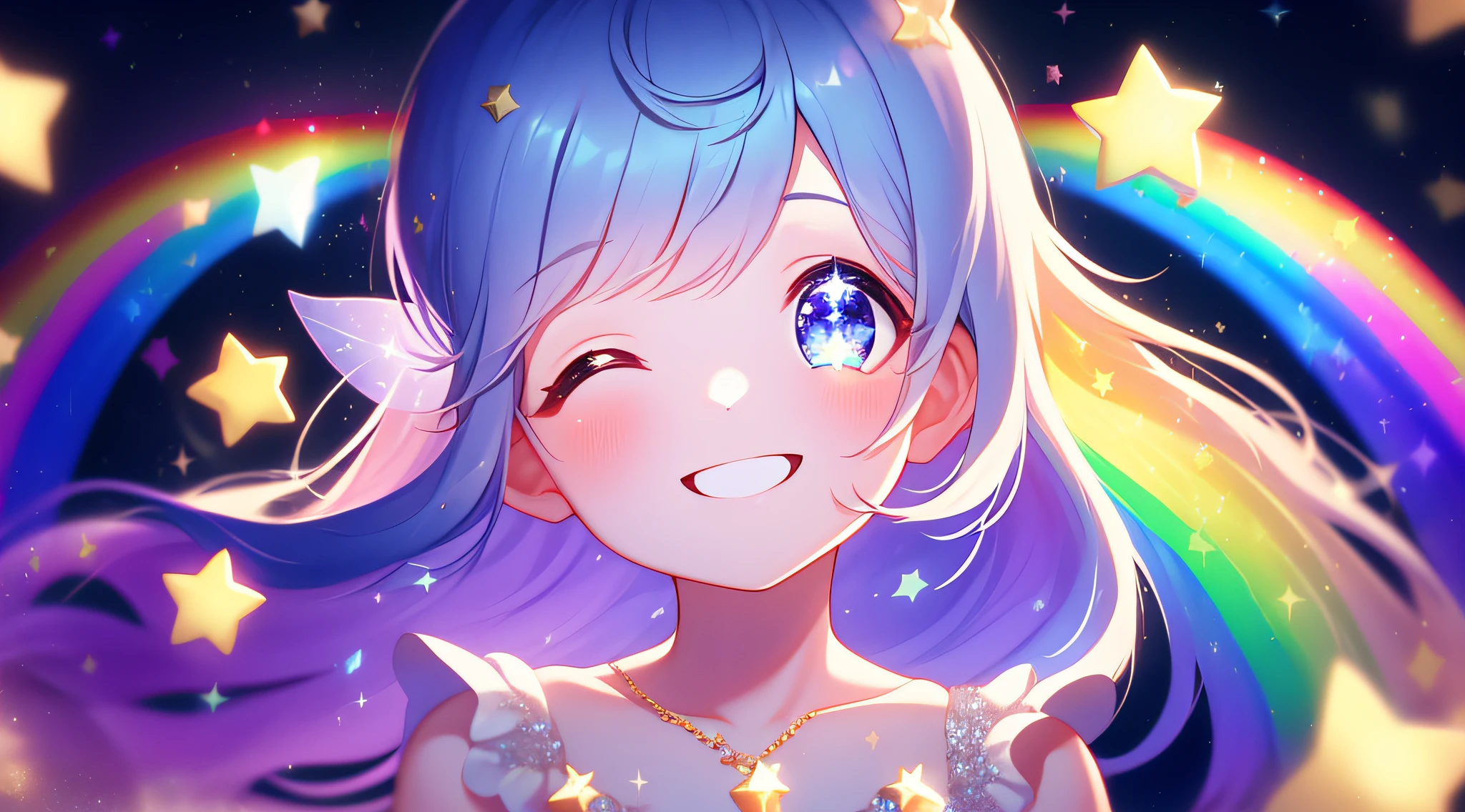 Favorite child, eye, love, eyes with twinkling stars, sparkling heart, fairy, beautiful smile, magic, mysterious worldview, spiritual, rainbow, tenderness, sparkling light, sparkle, fantasy