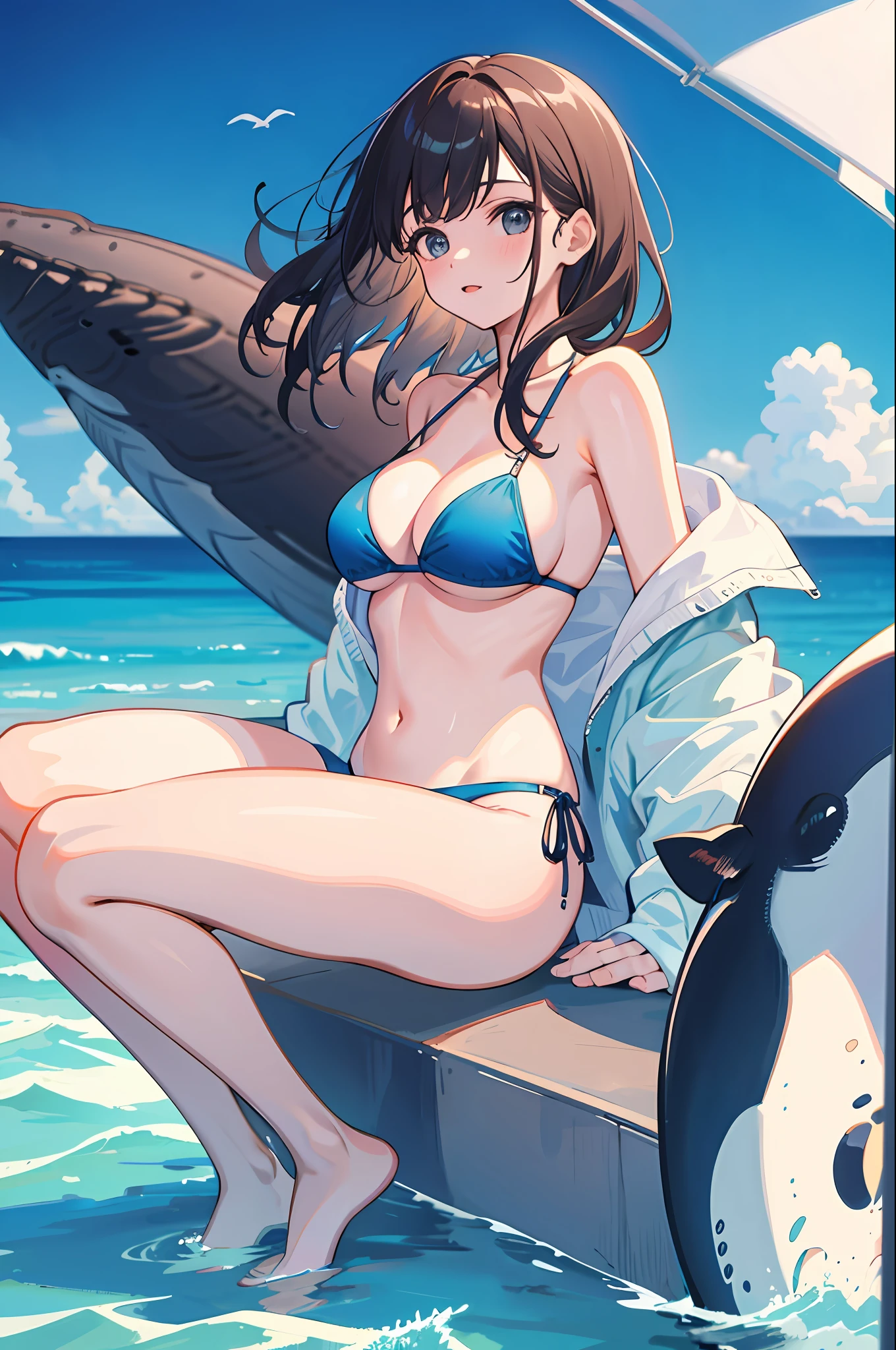 1 Girl, Whale, Epilogue, Ocean, Bikini, Oversized