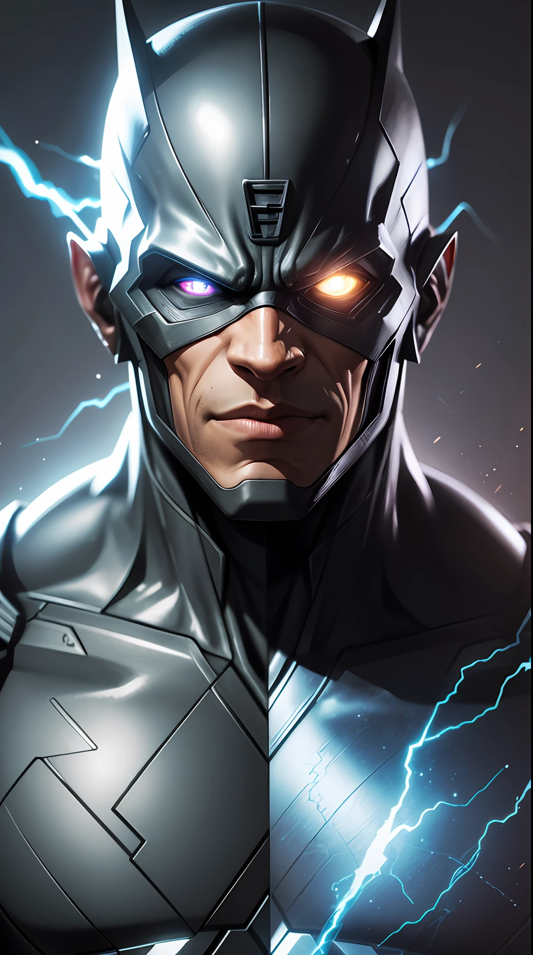 Create ultra realistic justice league black flash character, perfect lighting high resolution 8k realism --auto --s2