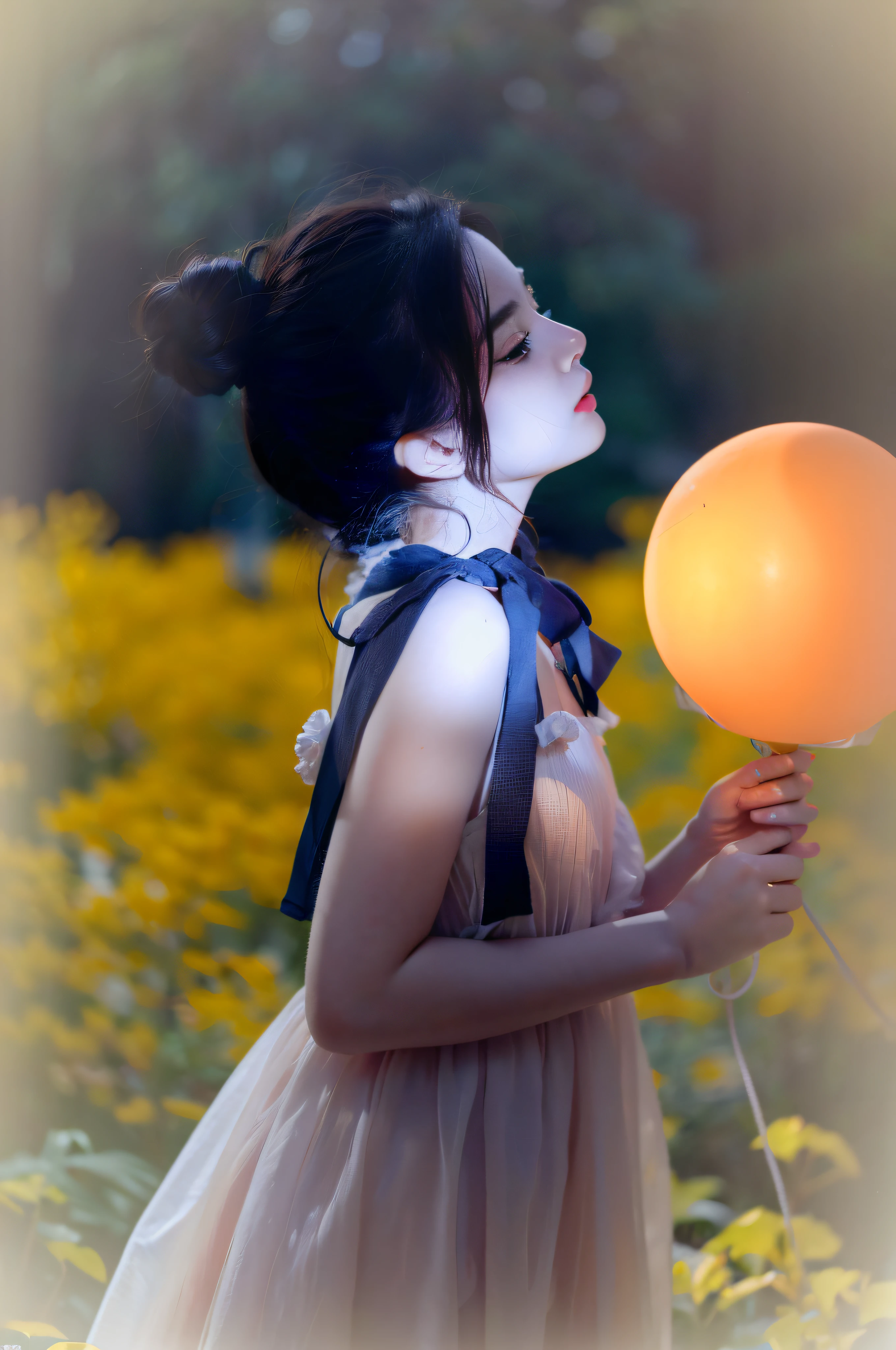 (8k, RAW photo, best quality, masterpiece:1.2), (realistic, photo-realistic:1.37), professional lighting, photon mapping, radiosity, Korean Doll, park, white summer dress