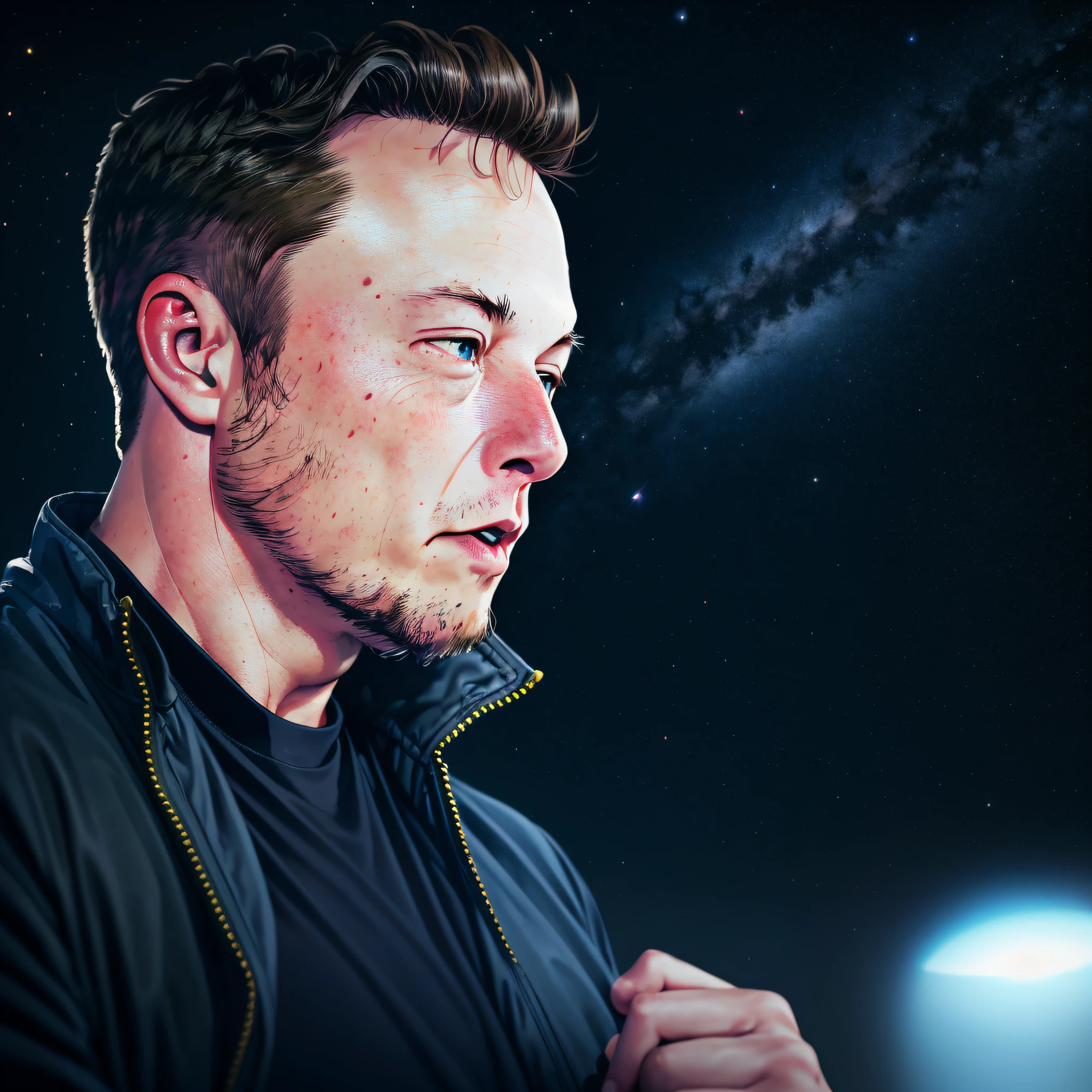 RAW photo, (a portrait photo of elon musk: 1.3), 8k uhd, dslr, dark background, soft lighting, best quality, film grain, Fujifilm XT3, --auto --s2