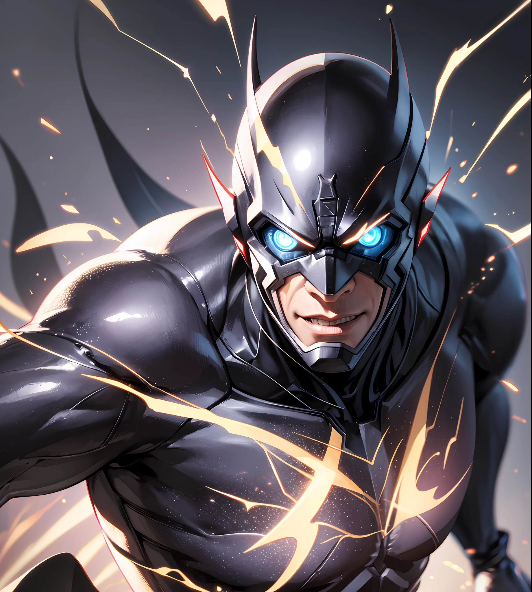 Create ultra realistic justice league black flash character, perfect lighting high resolution 8k realism --auto --s2